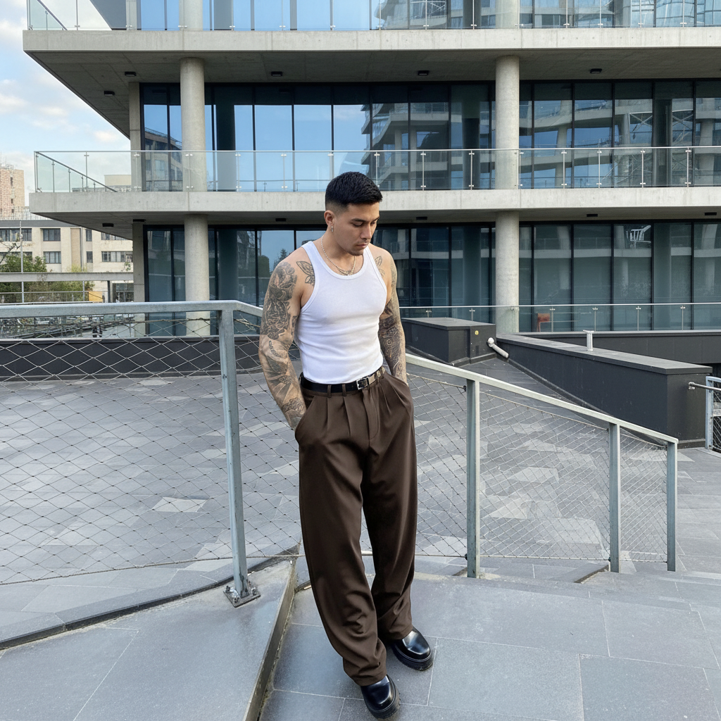 Designer Dress Suit Pants With Draping Style For Men