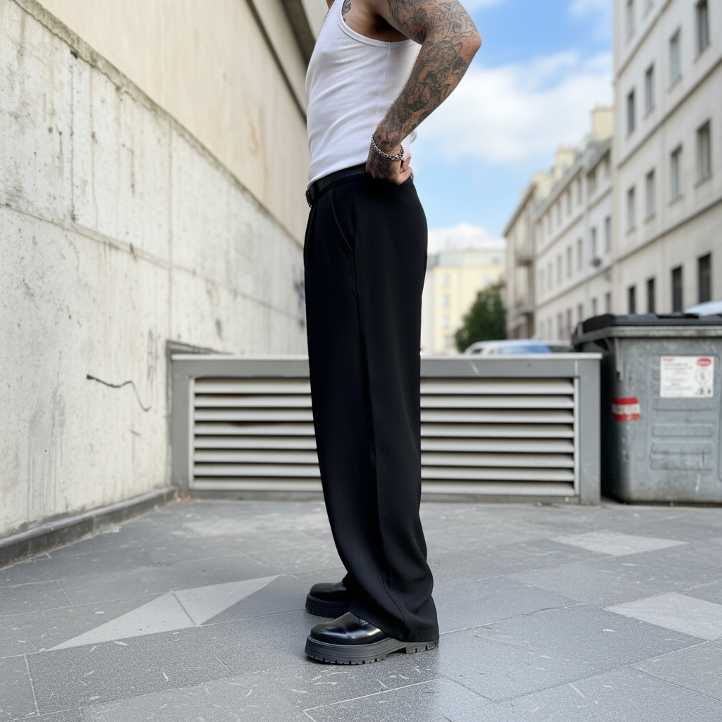 Designer Dress Suit Pants With Draping Style For Men