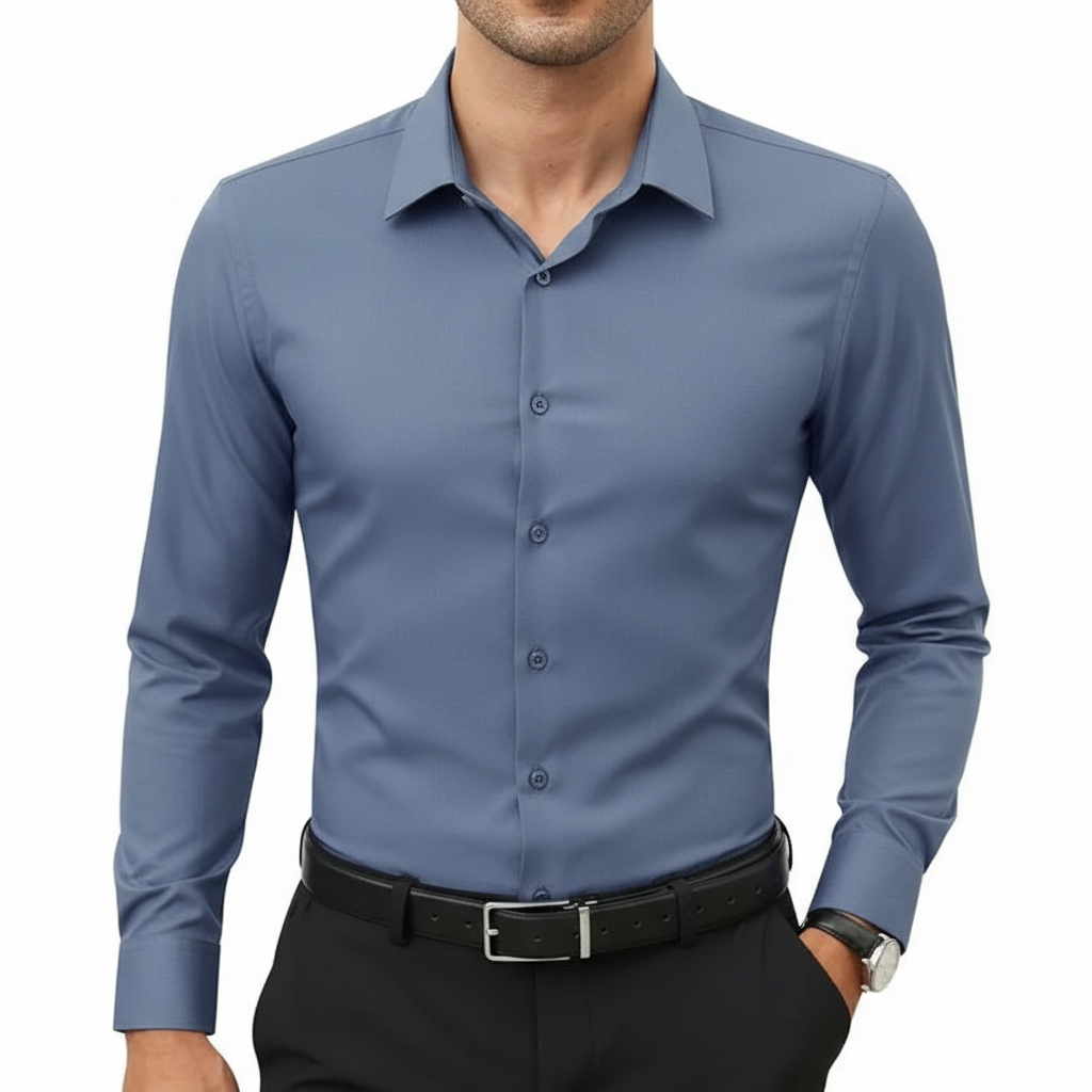 Slim Fit Stretch Dress ShirtHigh Stretch Wrinkle Free Long Sleeves Shirt - Image 6