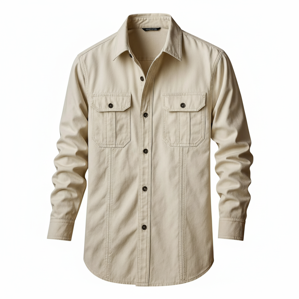 Utility Shirt With Front Button For Men