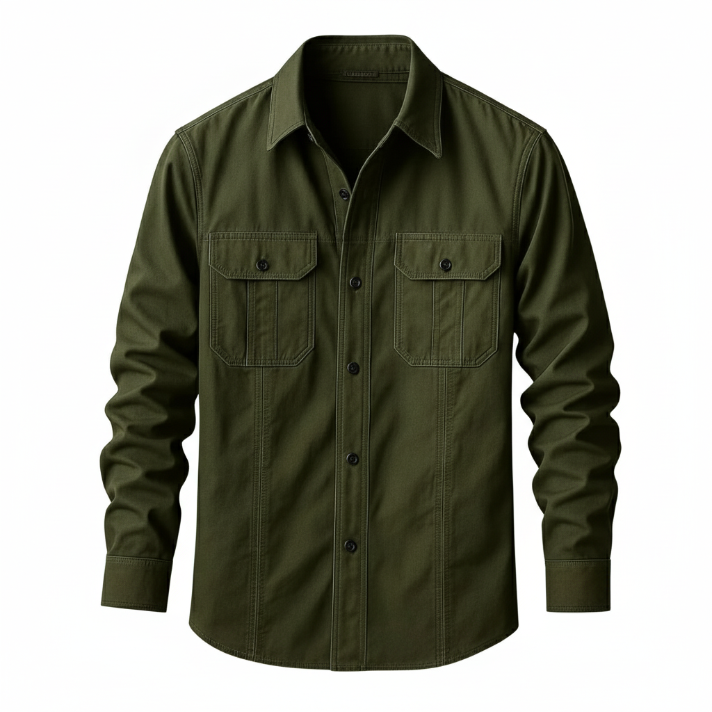 Utility Shirt With Front Button For Men