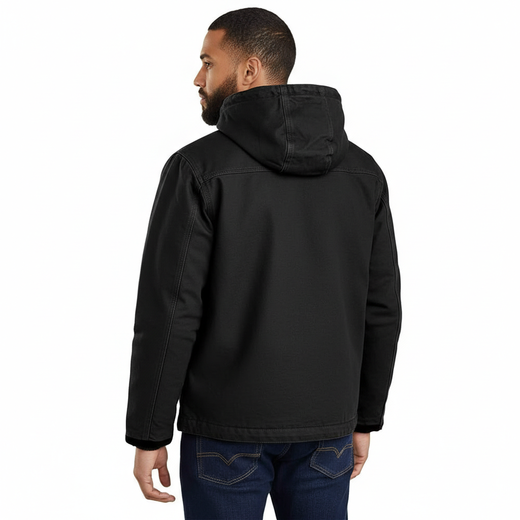  Relaxed Fit Washed Duck Sherpa-Lined Utility Jacket