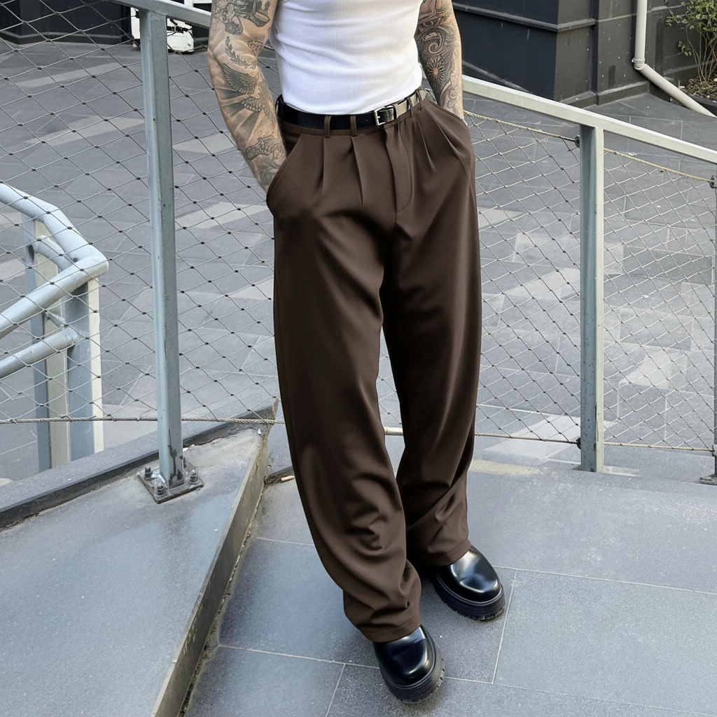 Designer Dress Suit Pants With Draping Style For Men
