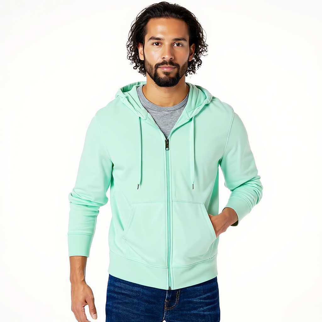 Lightweight Hoodie with French Terry And Classic Full Zip