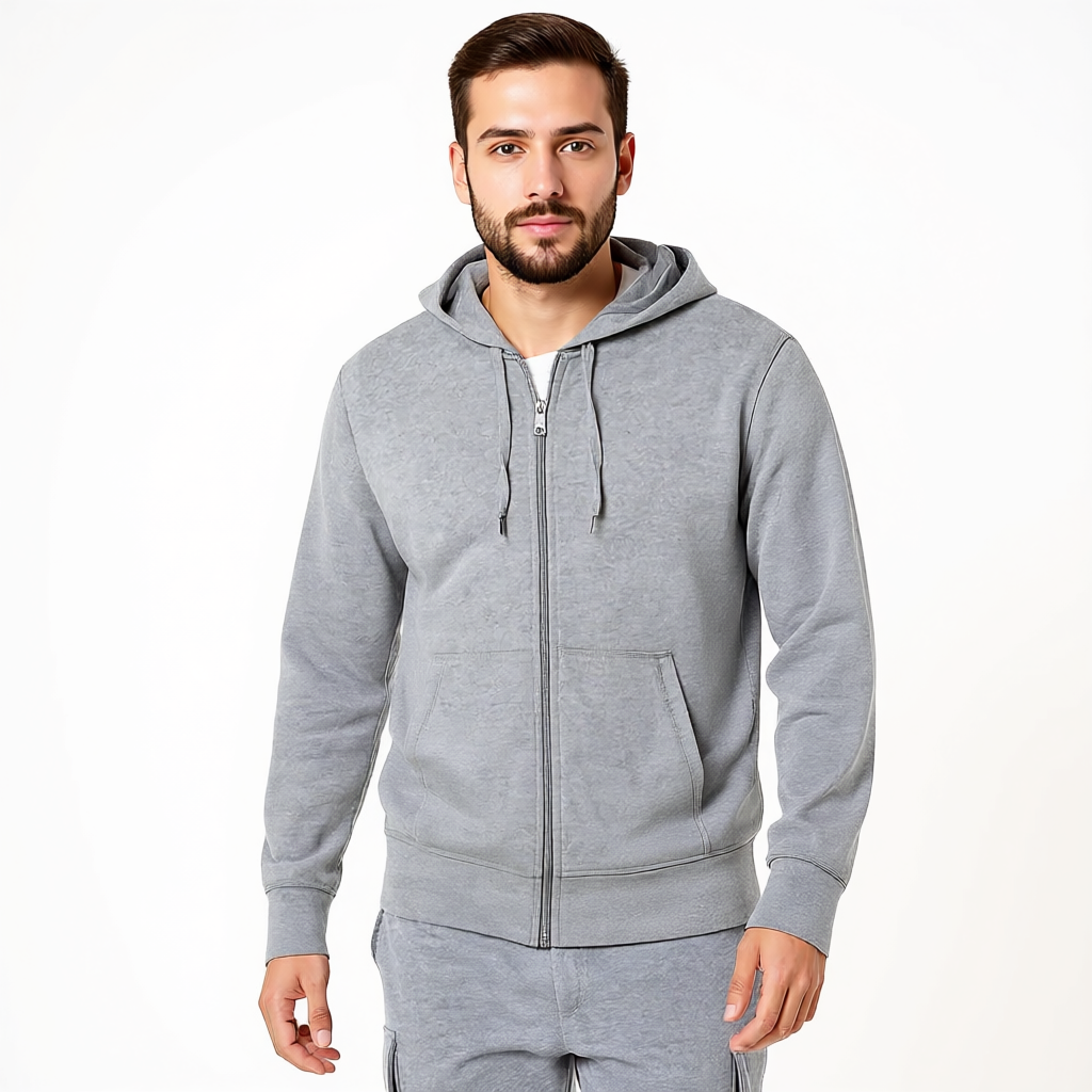 Lightweight Hoodie with French Terry And Classic Full Zip