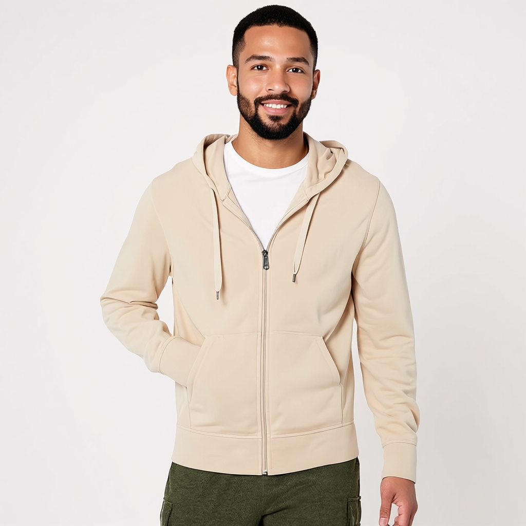 Lightweight Hoodie with French Terry And Classic Full Zip