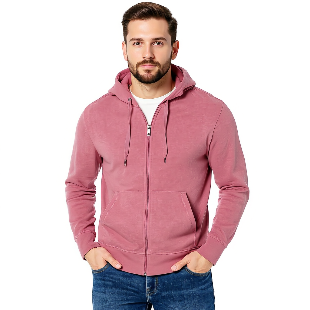 Lightweight Hoodie with French Terry And Classic Full Zip