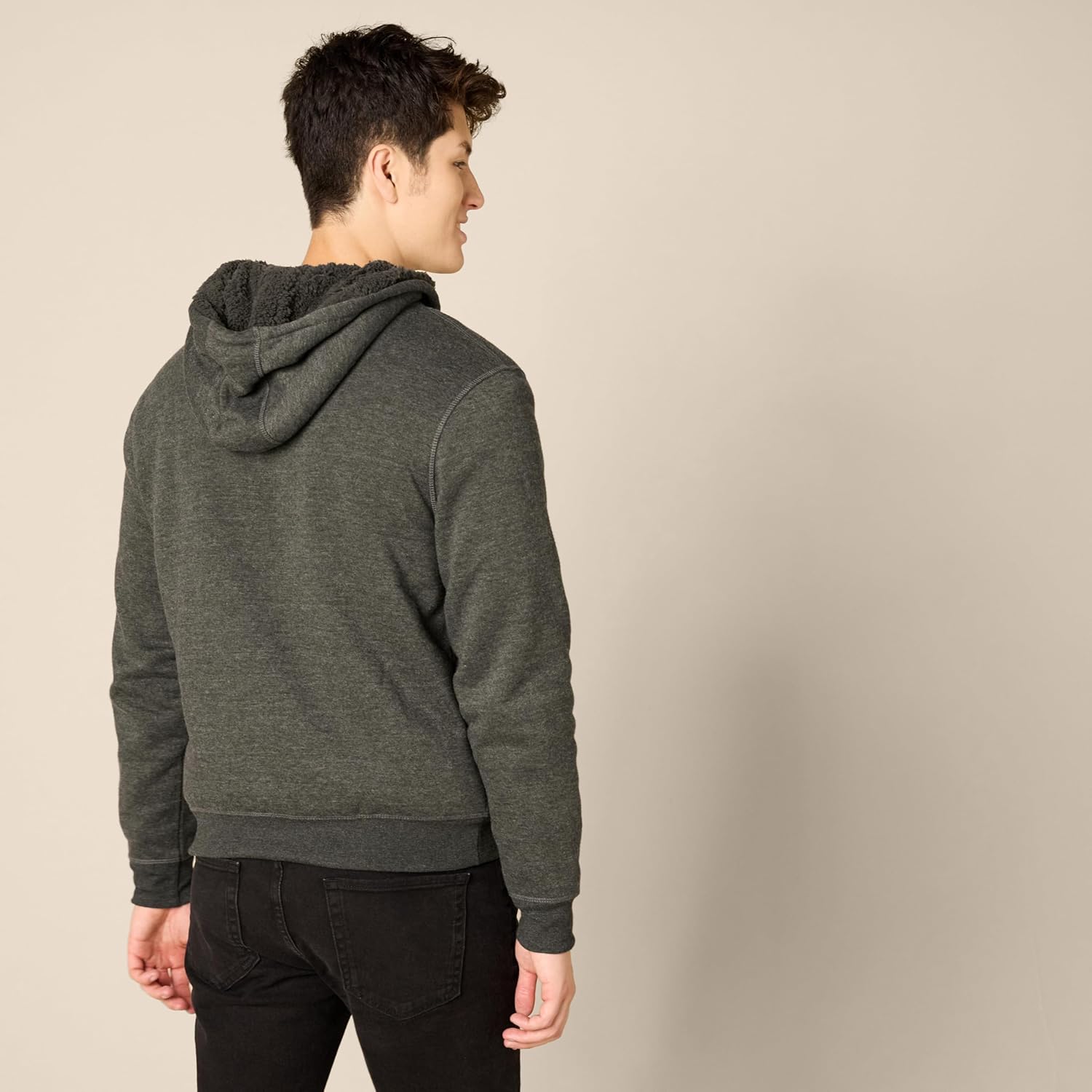 Hoodie For Men, Sherpa-Lined Full-Zip Fleece Sweatshirt
