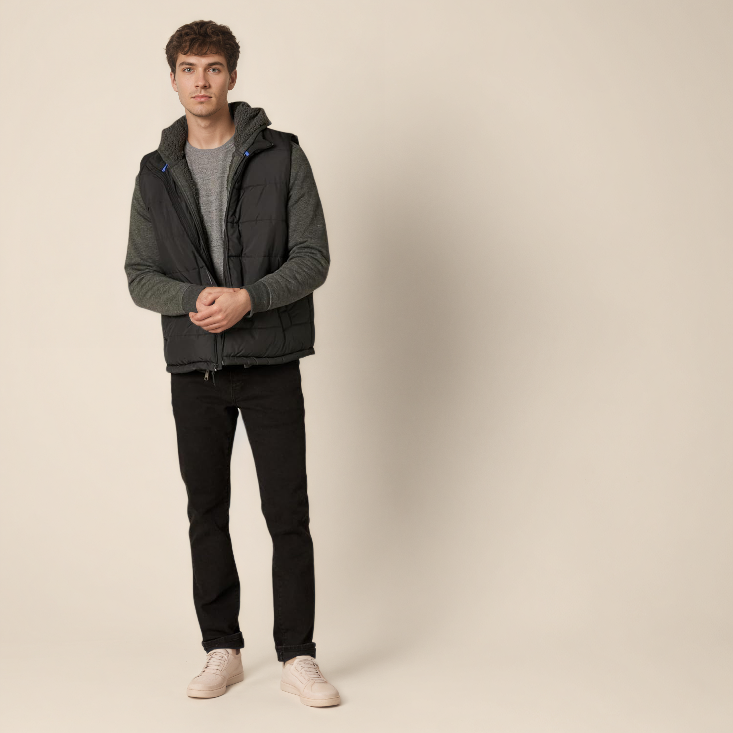 Hoodie For Men, Sherpa-Lined Full-Zip Fleece Sweatshirt