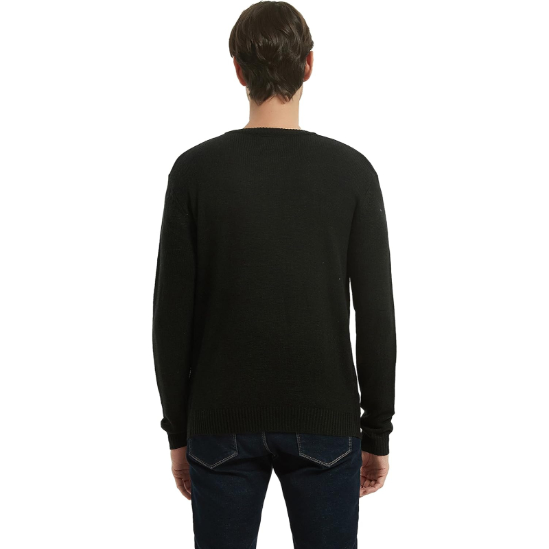 Men's Christmas Rudolph Reindeer Holiday Festive Knitted Sweater Cardigan Cute Ugly Pullover Jumper