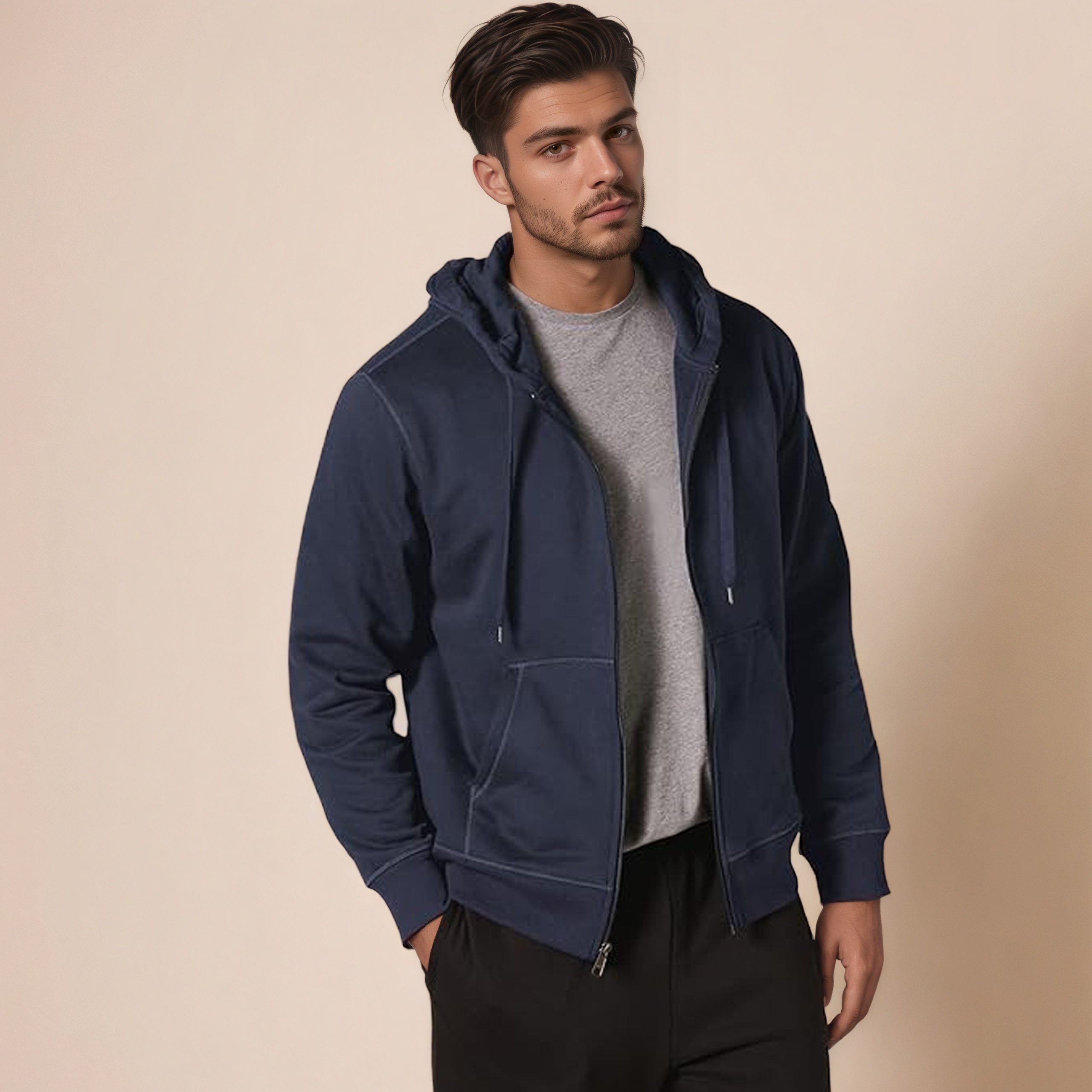 Essentials Zip Up Fleece Hoodie for Men