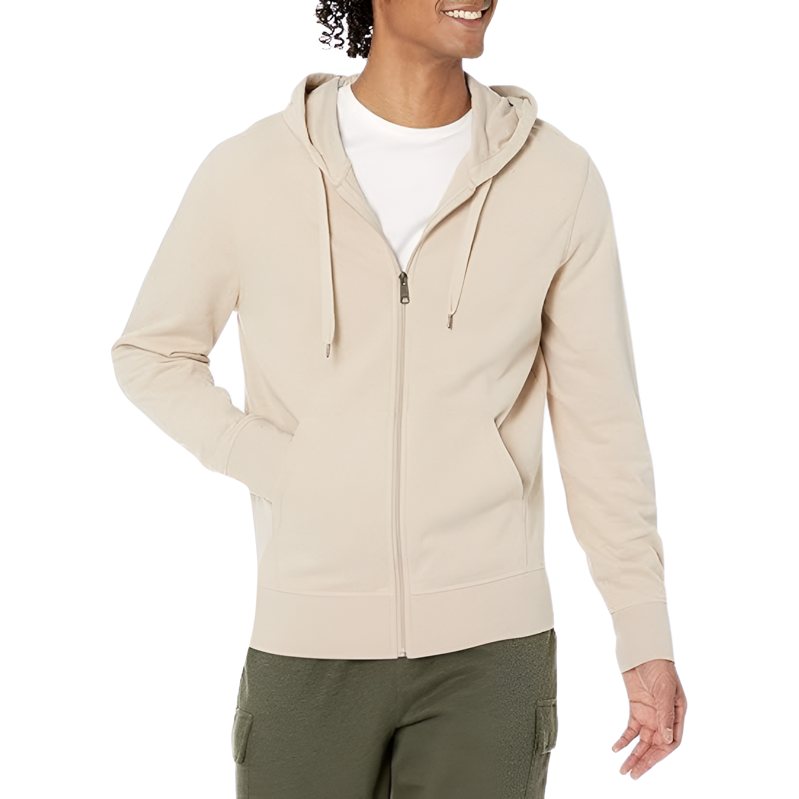 Men Lightweight French Terry Full-Zip Hooded Sweatshirt