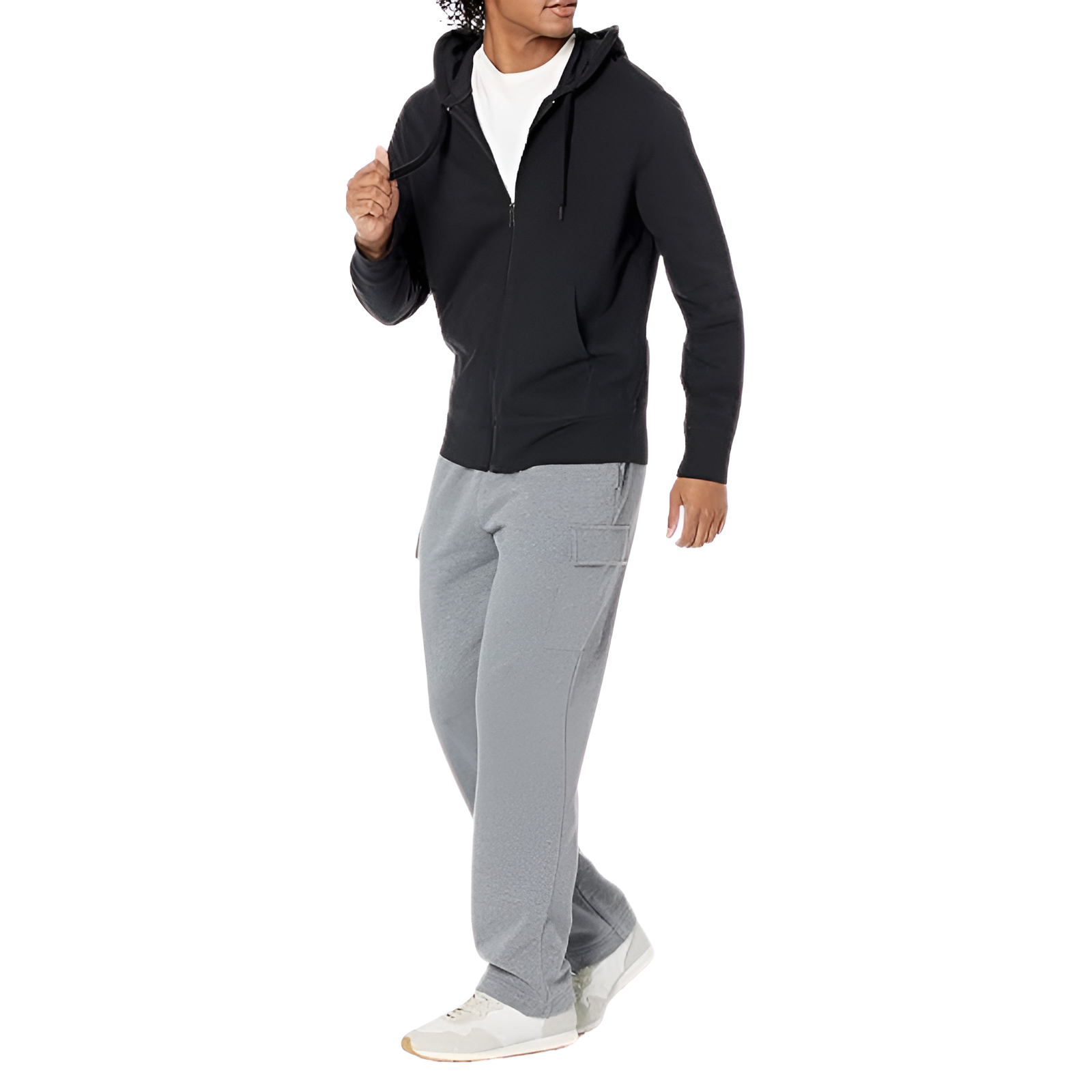 Men Lightweight French Terry Full-Zip Hooded Sweatshirt