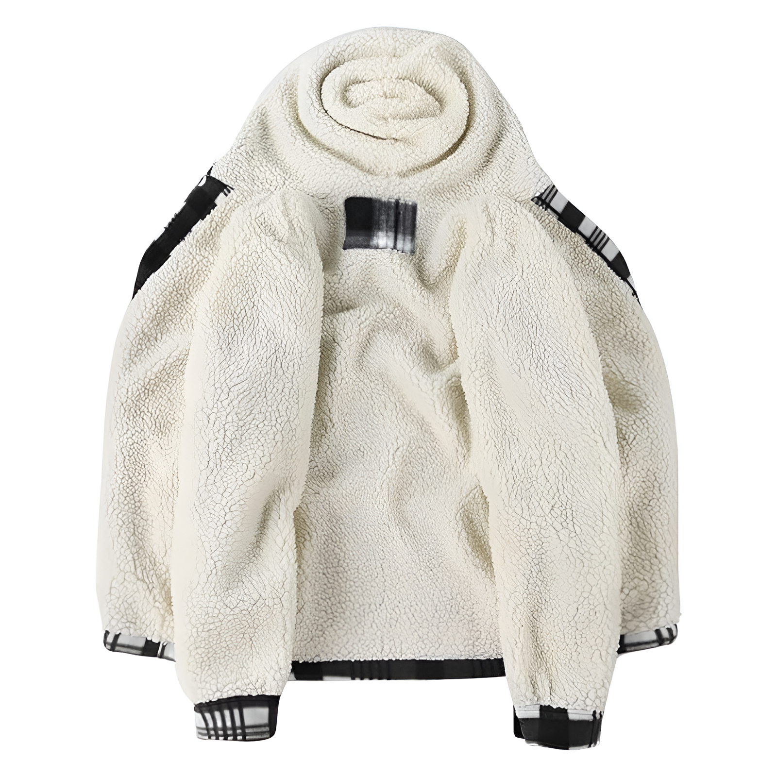 Men Flannel Hooded Jacket Fleece Sherpa Lined Plaid Shirts Jackets Zip Up Sweatshirt Hoodies for Men with 4 Pockets