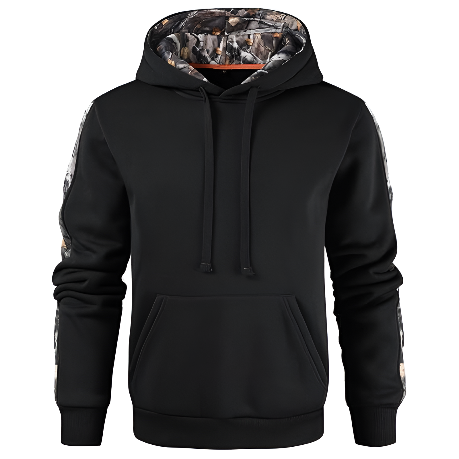 Men Camo Outfitter Fleece Hoodie Pullover Long Sleeve Casual Sweatshirt with Pocket