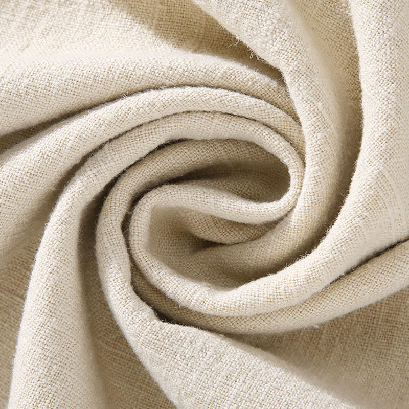 Button Front Stand Collar Linen Cotton Blend Jacket