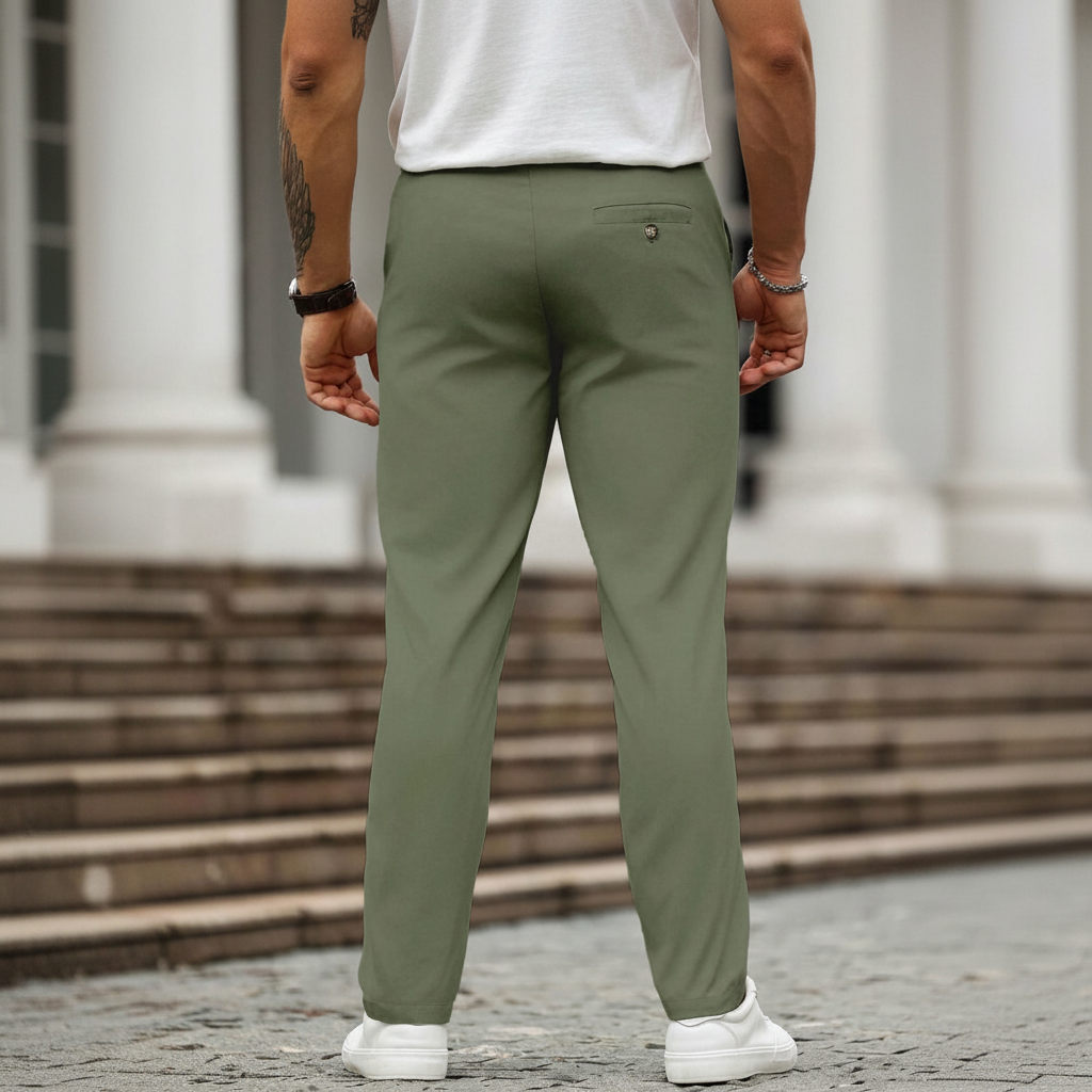Casual Solid Color Pocket Suit Pants