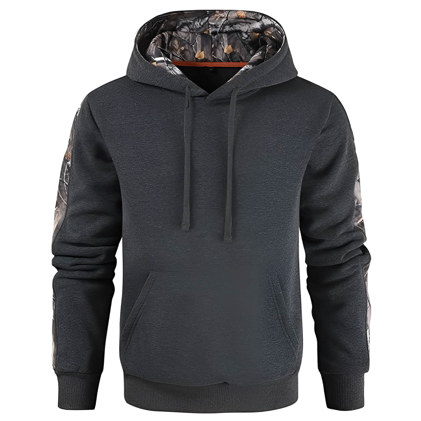 Men Camo Outfitter Fleece Hoodie Pullover Long Sleeve Casual Sweatshirt with Pocket