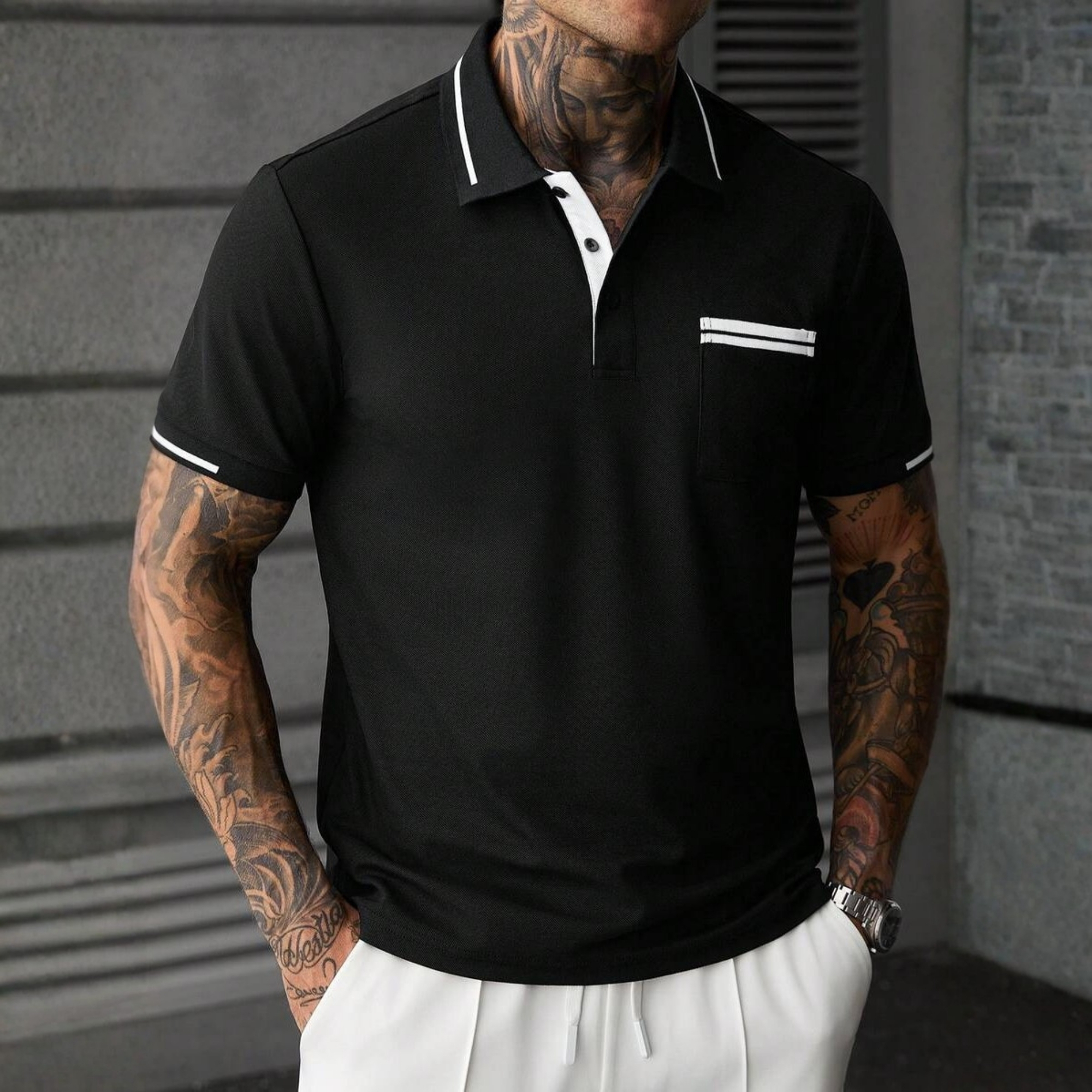 Casual Button Up Polo Shirt For Men