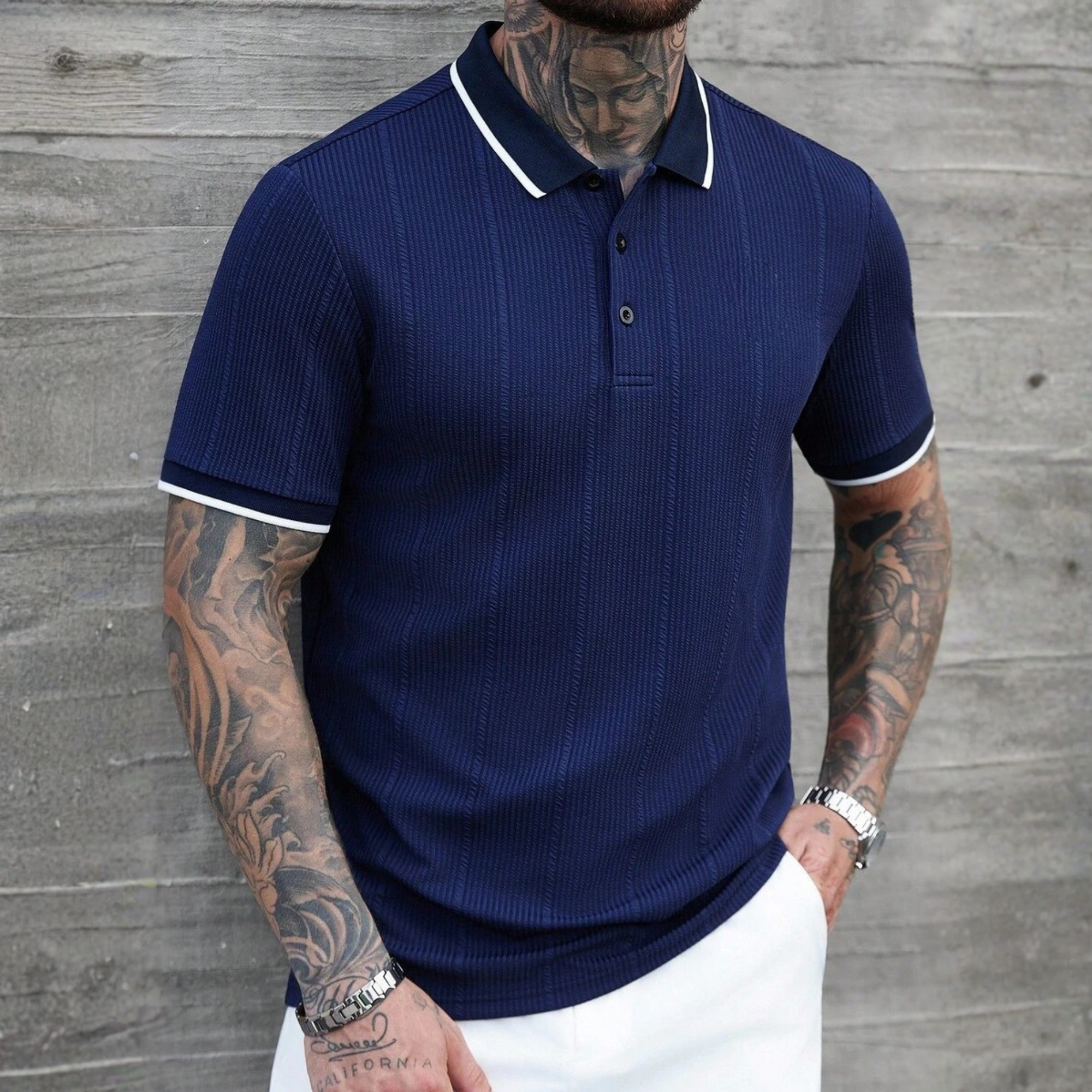 Casual Button Up Polo Shirt For Men