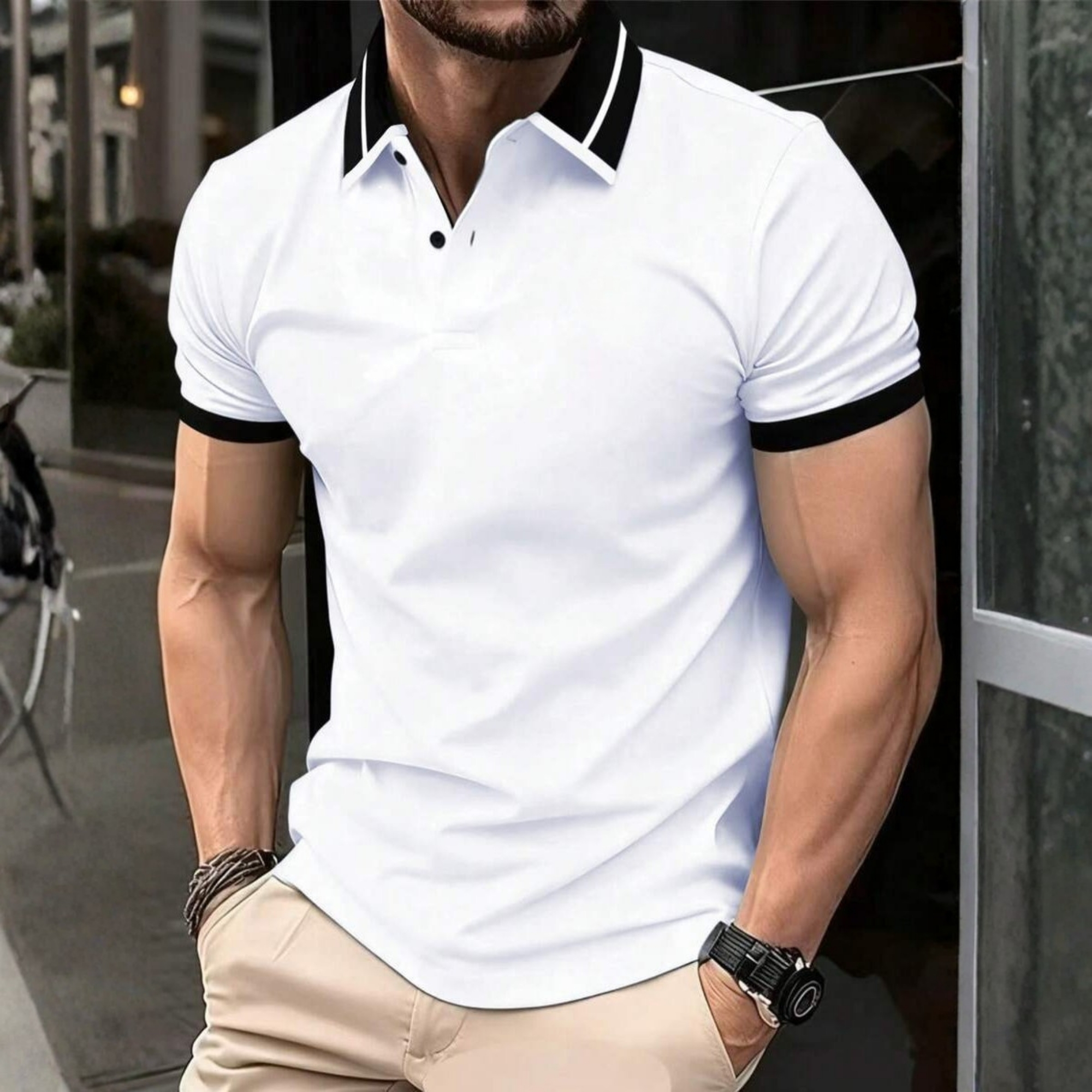 Casual Button Up Polo Shirt For Men