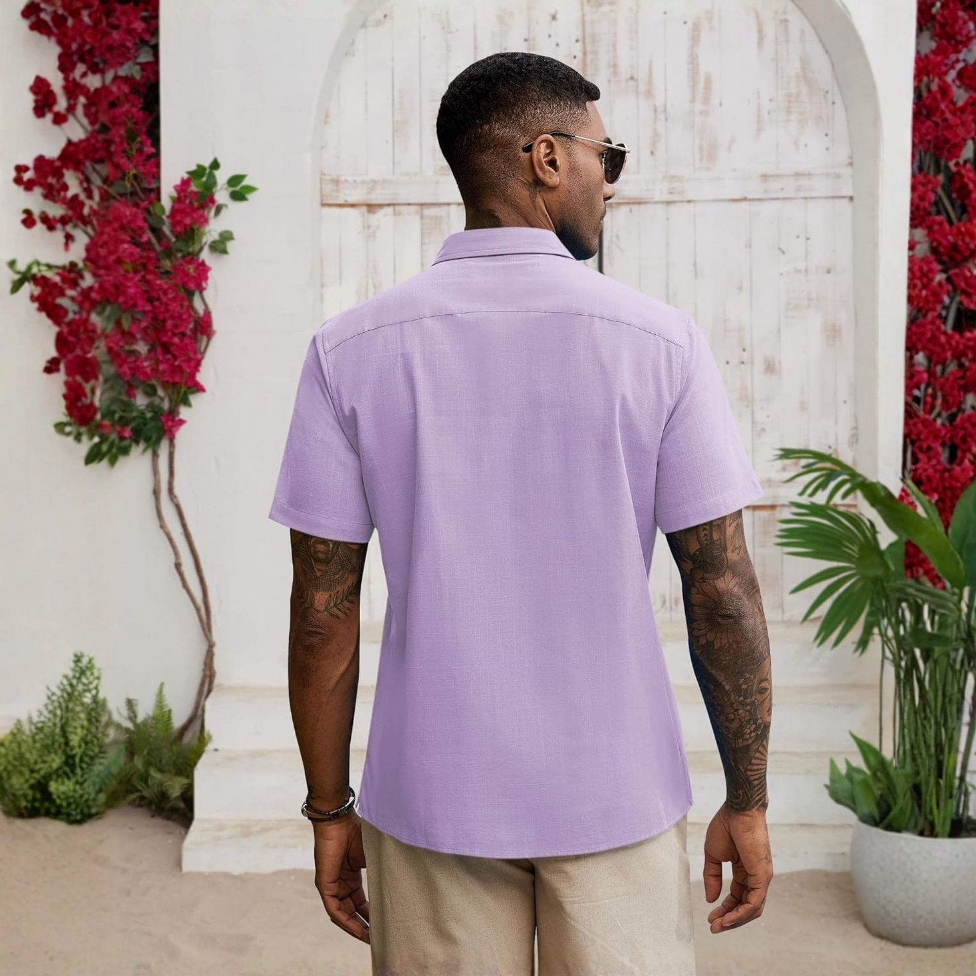 Casual Cuban Collar Shirt For Summer Wear