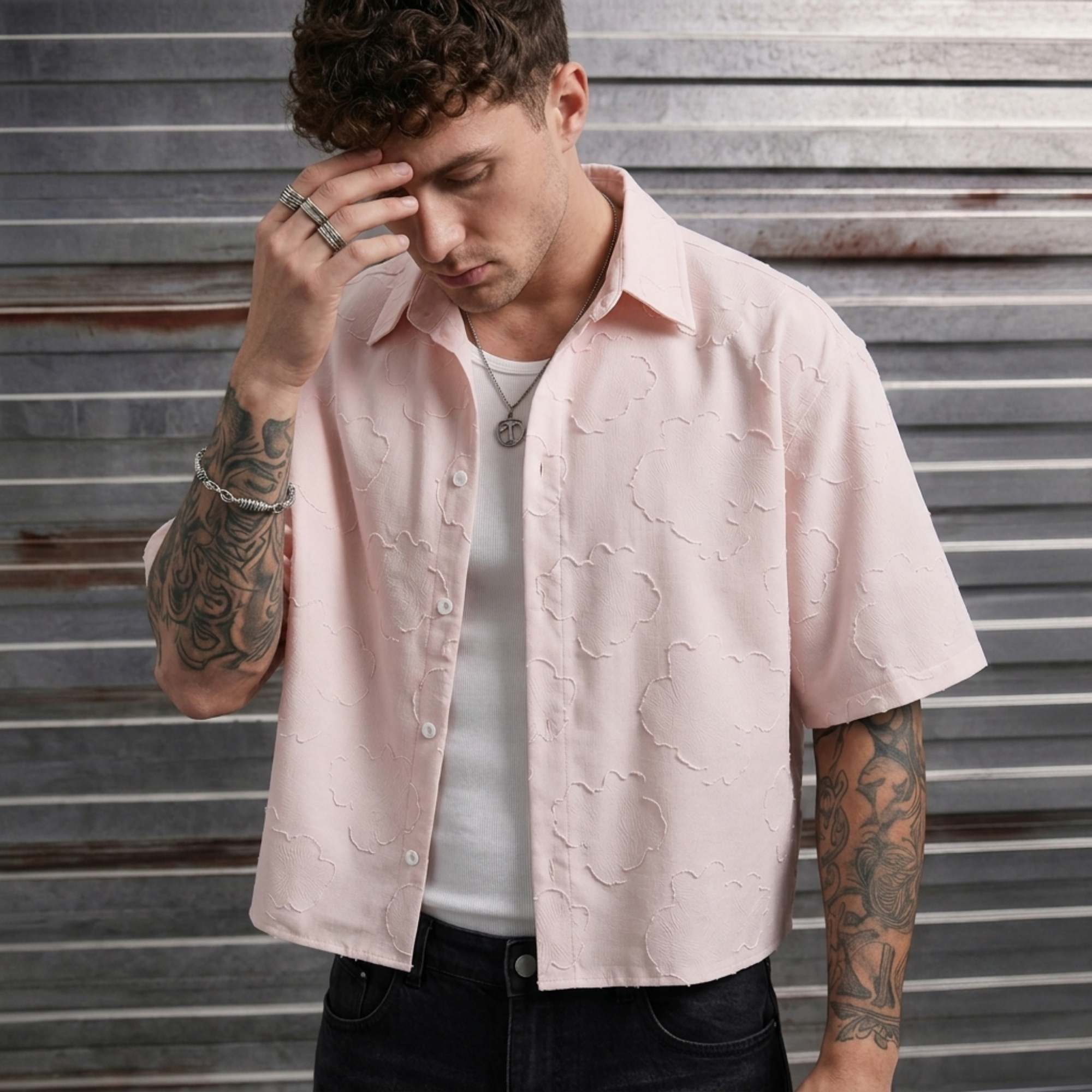 Casual Plaid Button Short Shirt For Men