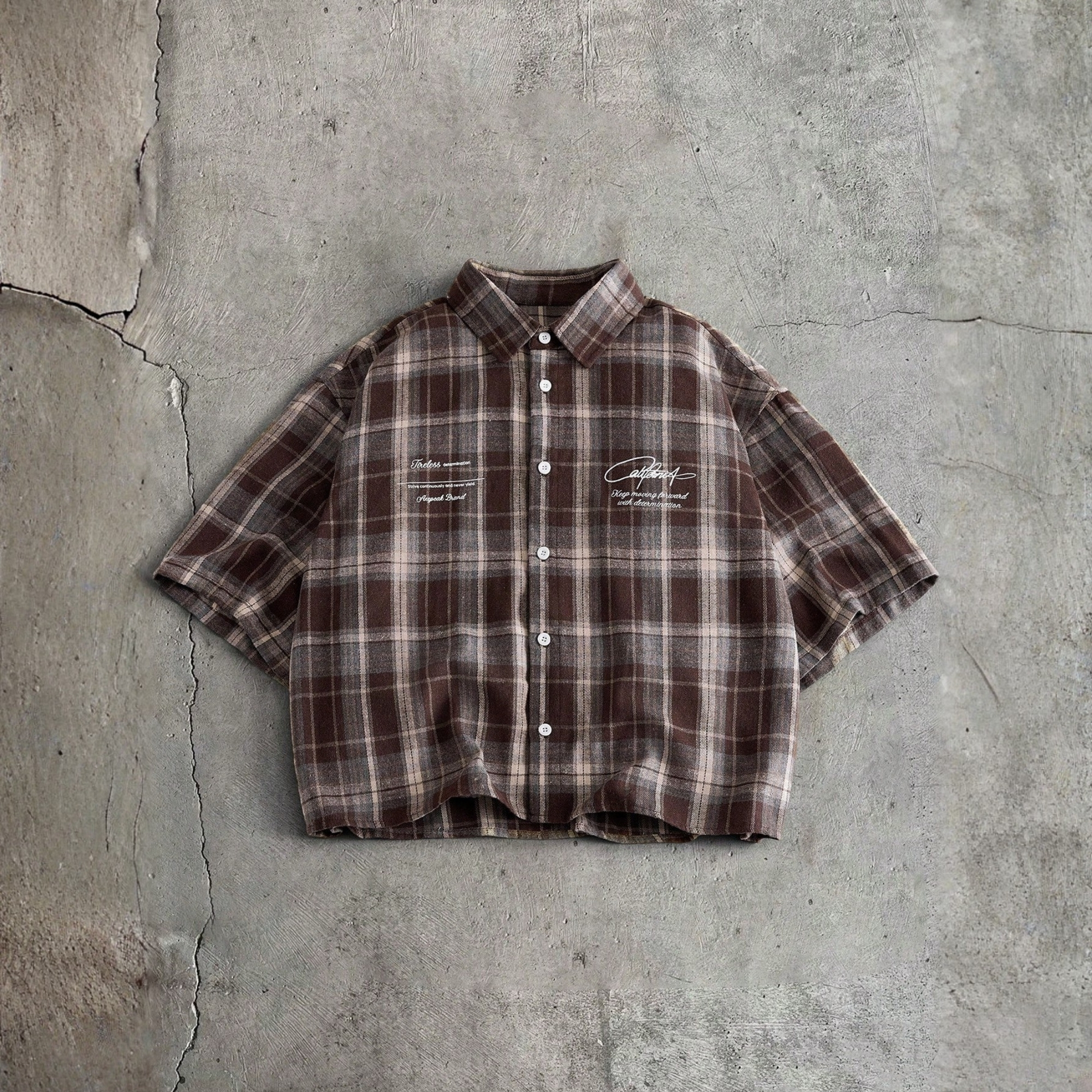 Casual Plaid Button Short Shirt For Men