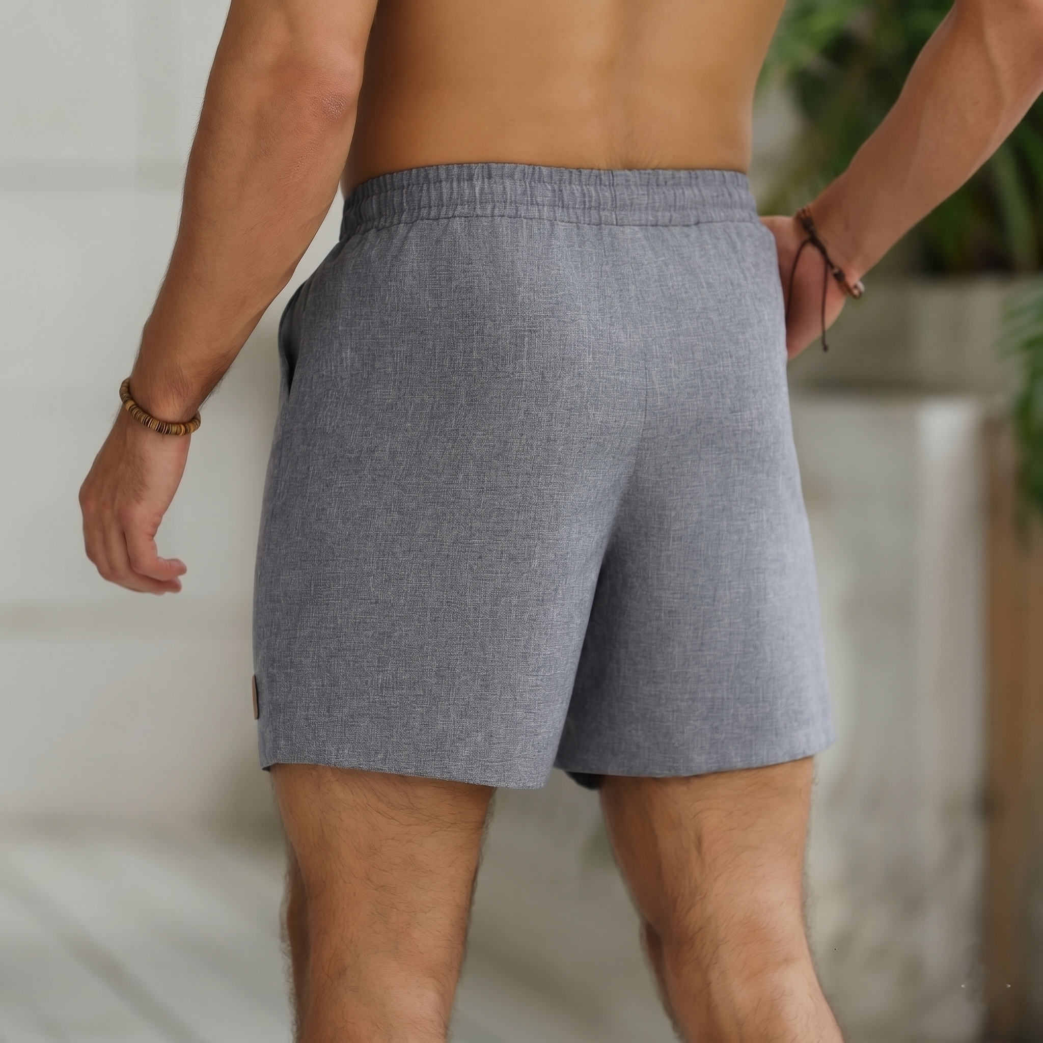 Casual Shorts With Adjustable Drawstring And Pocket For Men