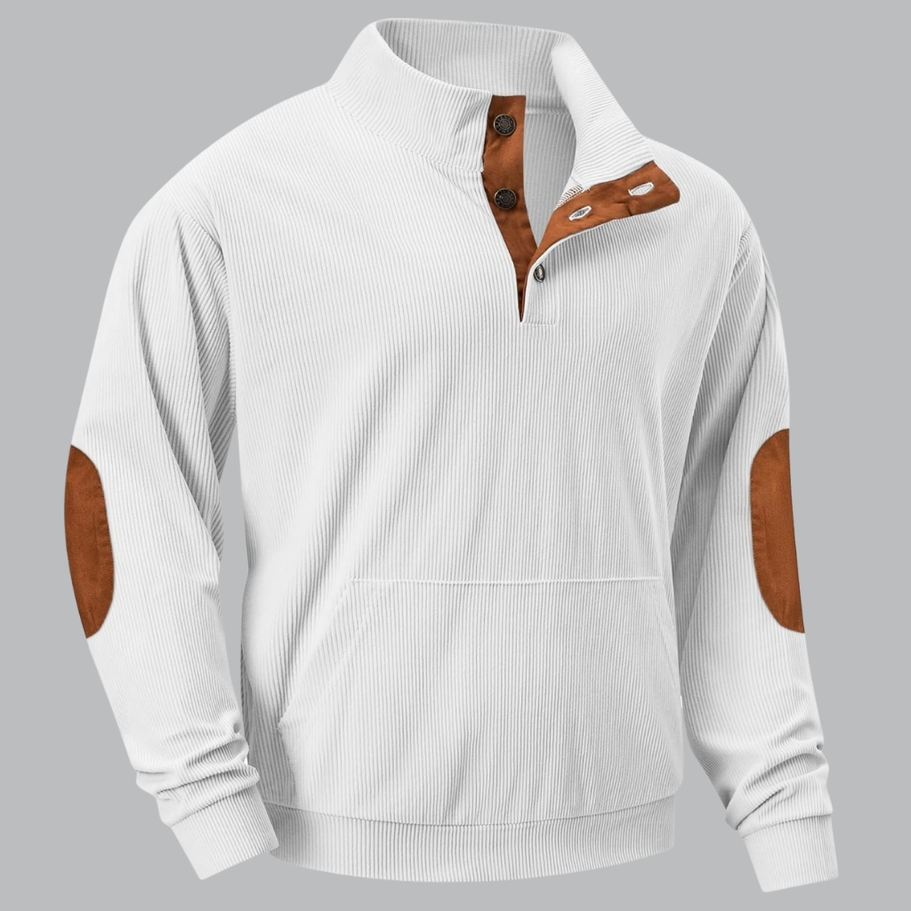 Casual Stand Collar Quarter Fall Metal Button Pullover Sweaters 