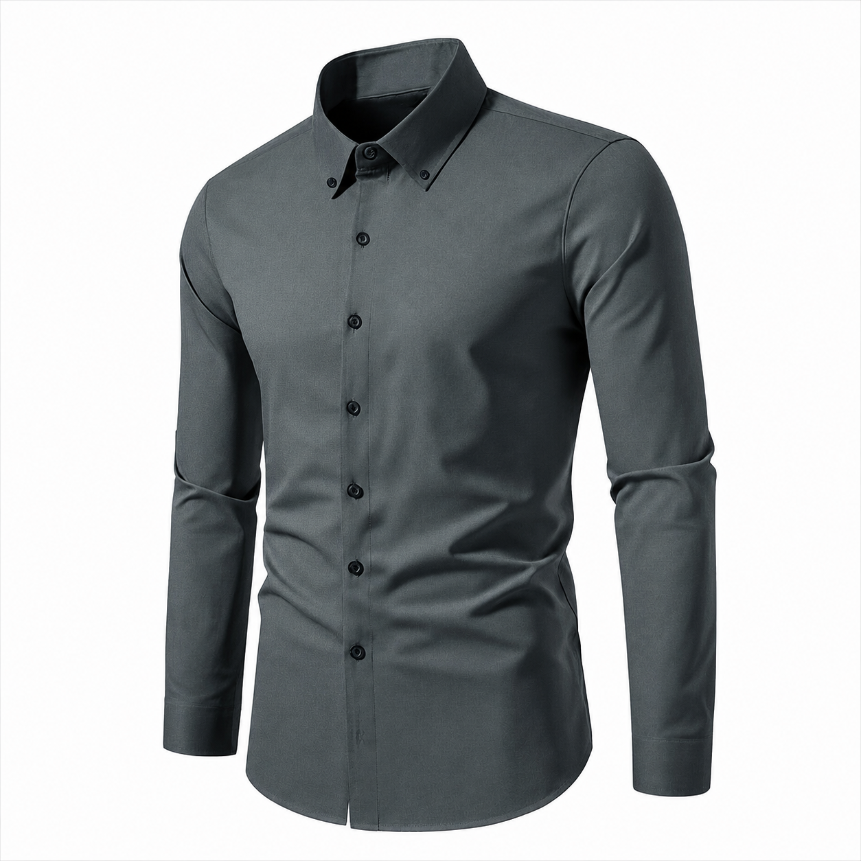 Slim Fit Long Sleeve Button Up Business Shirt for Men