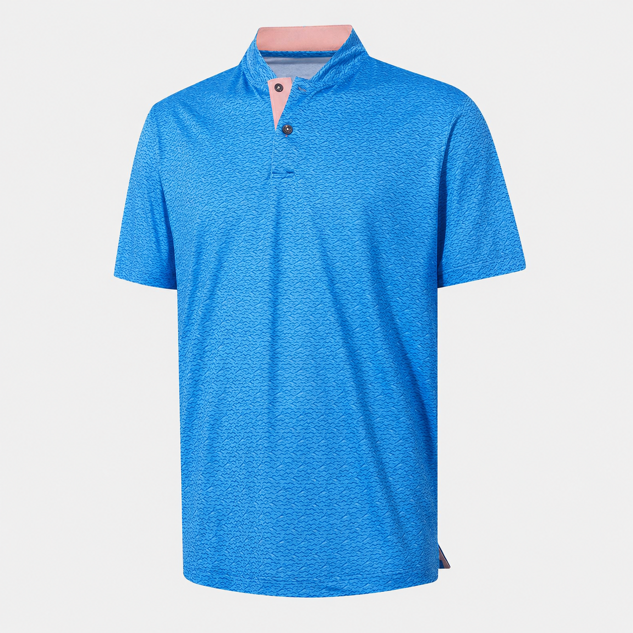 Floral Print Short Sleeve Performance Polo TShirt with Stretch Fit for Men