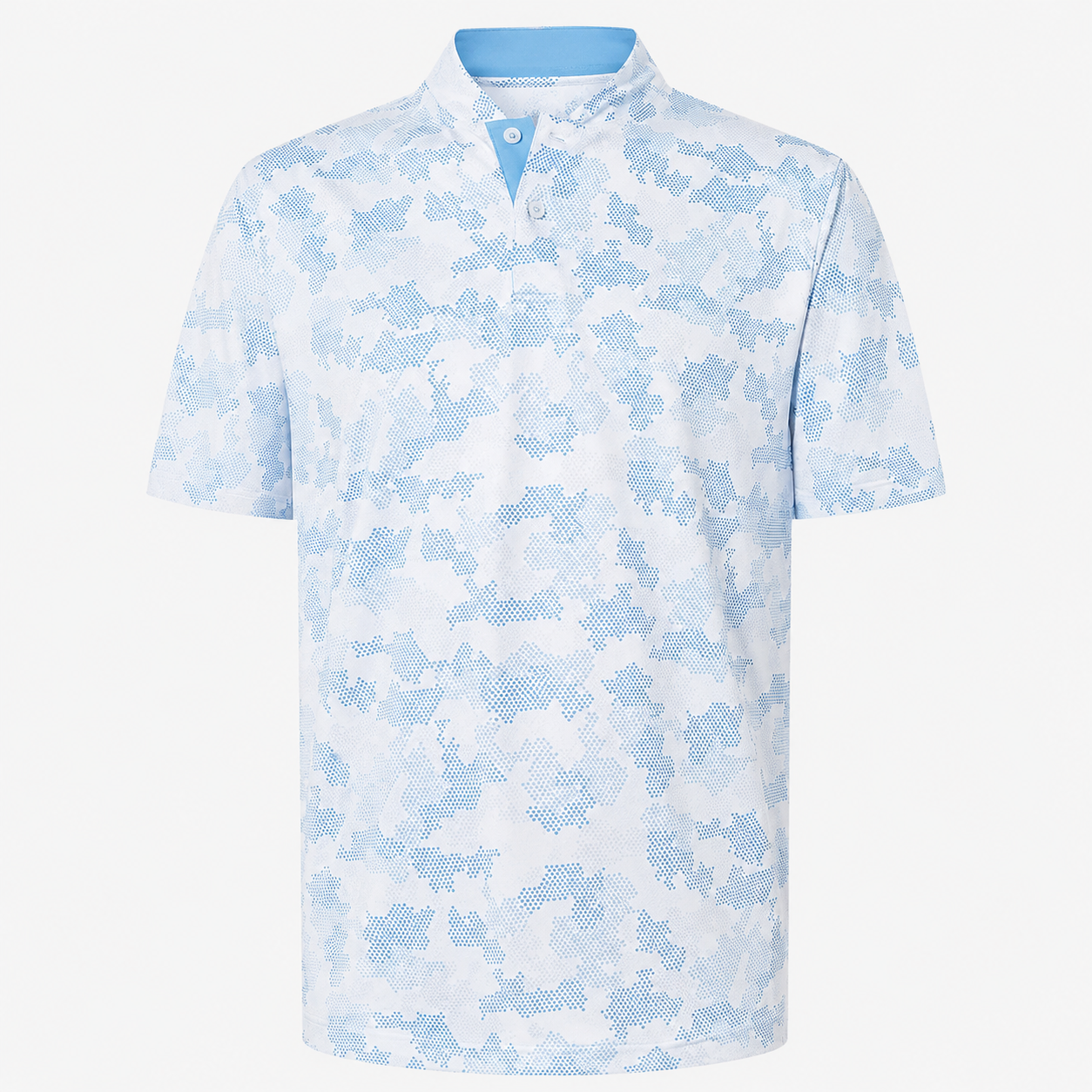 Floral Print Short Sleeve Performance Polo TShirt with Stretch Fit for Men