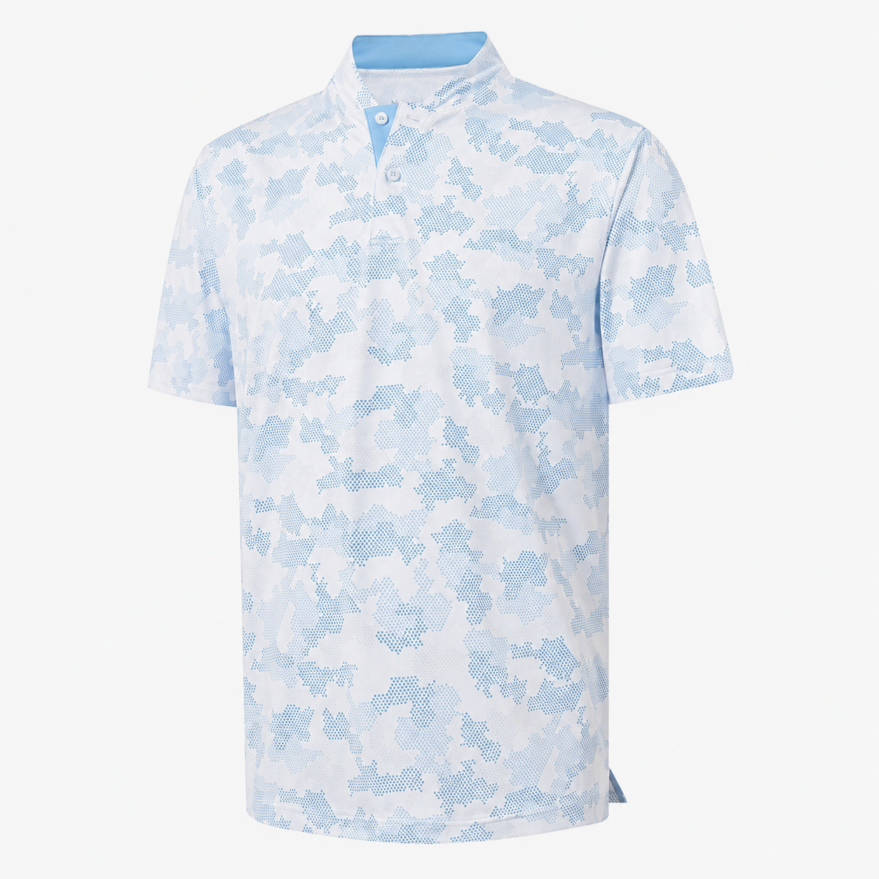 Floral Print Short Sleeve Performance Polo TShirt with Stretch Fit for Men