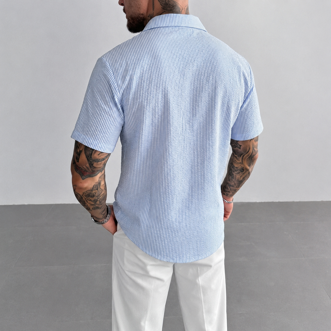 Casual Loose Fit Cuban Collar Summer Shirt For Men