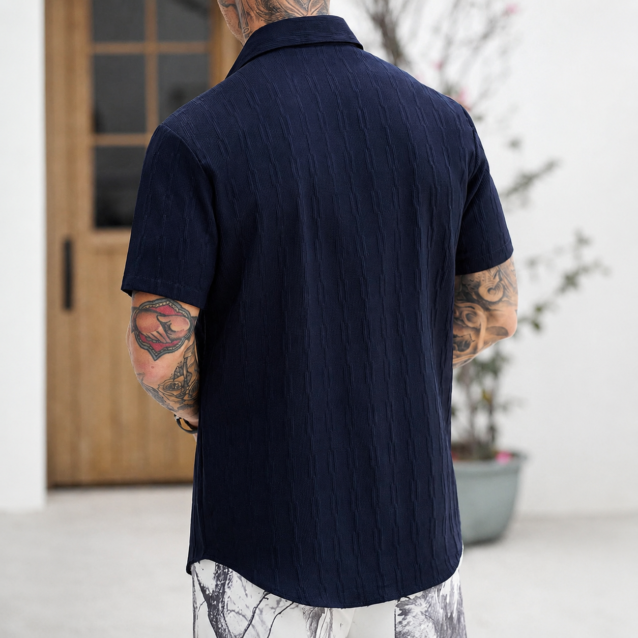 Casual Printed Short Sleeve Beach Shirt For Men