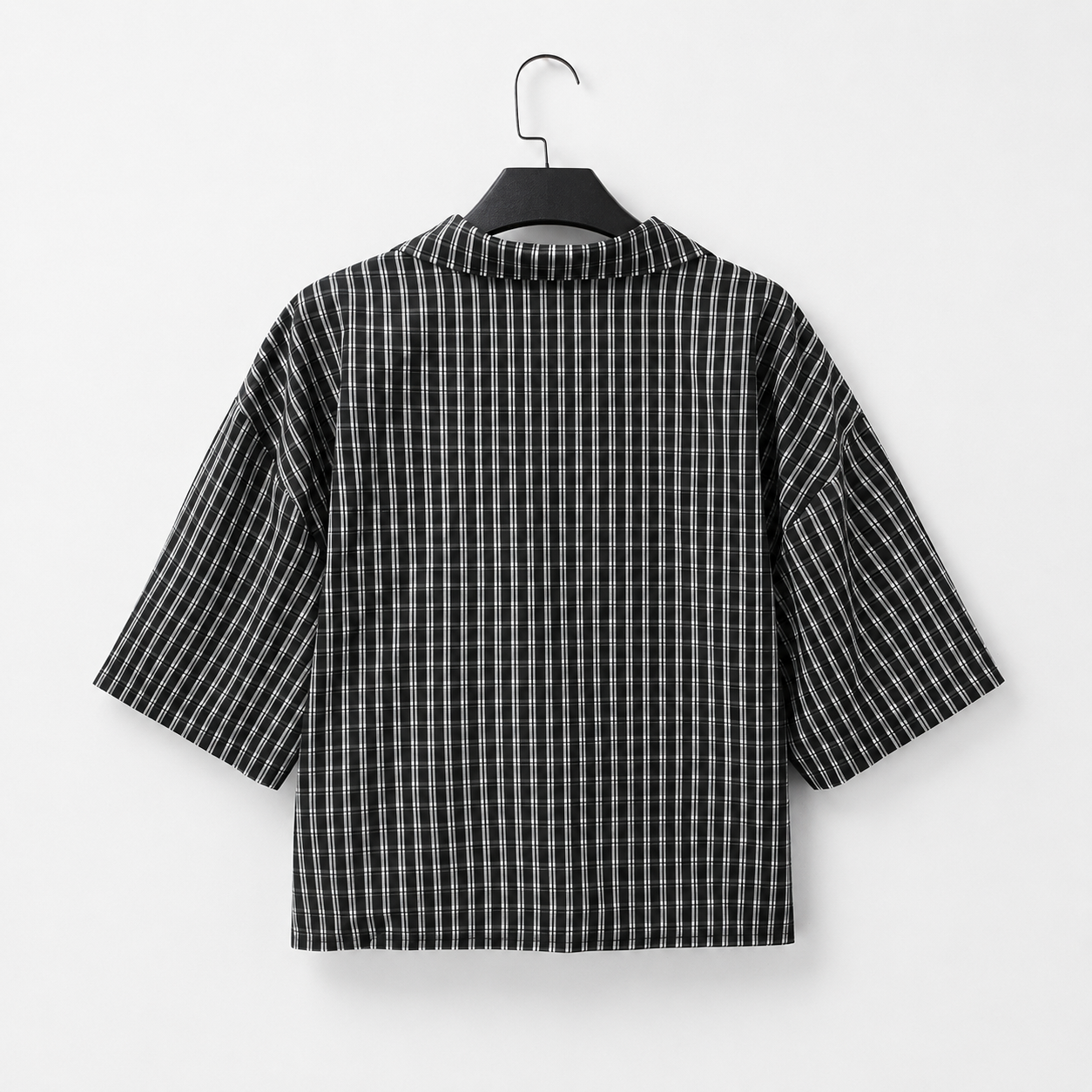 Casual Summer Cropped Plaid Shirt For Men