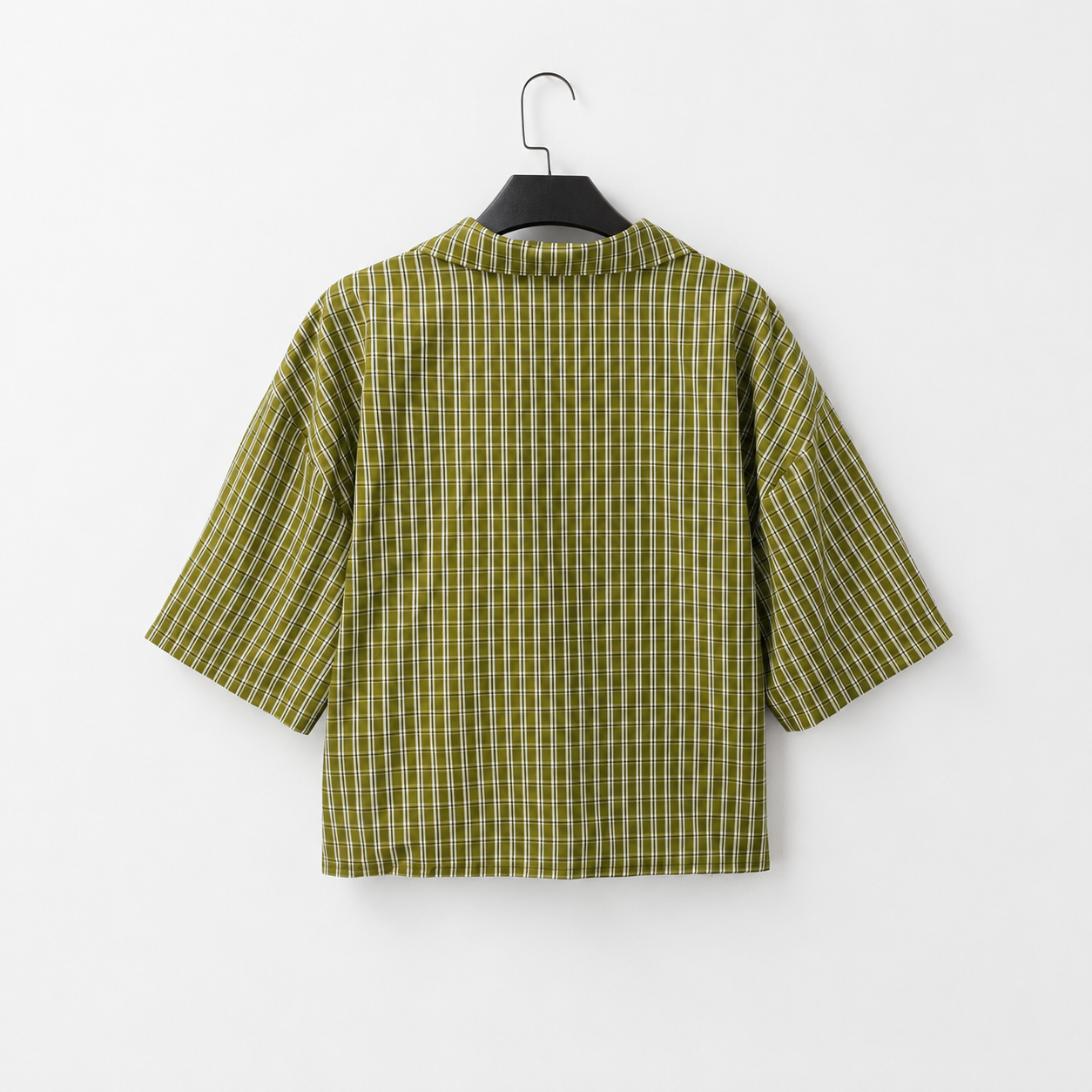 Casual Summer Cropped Plaid Shirt For Men