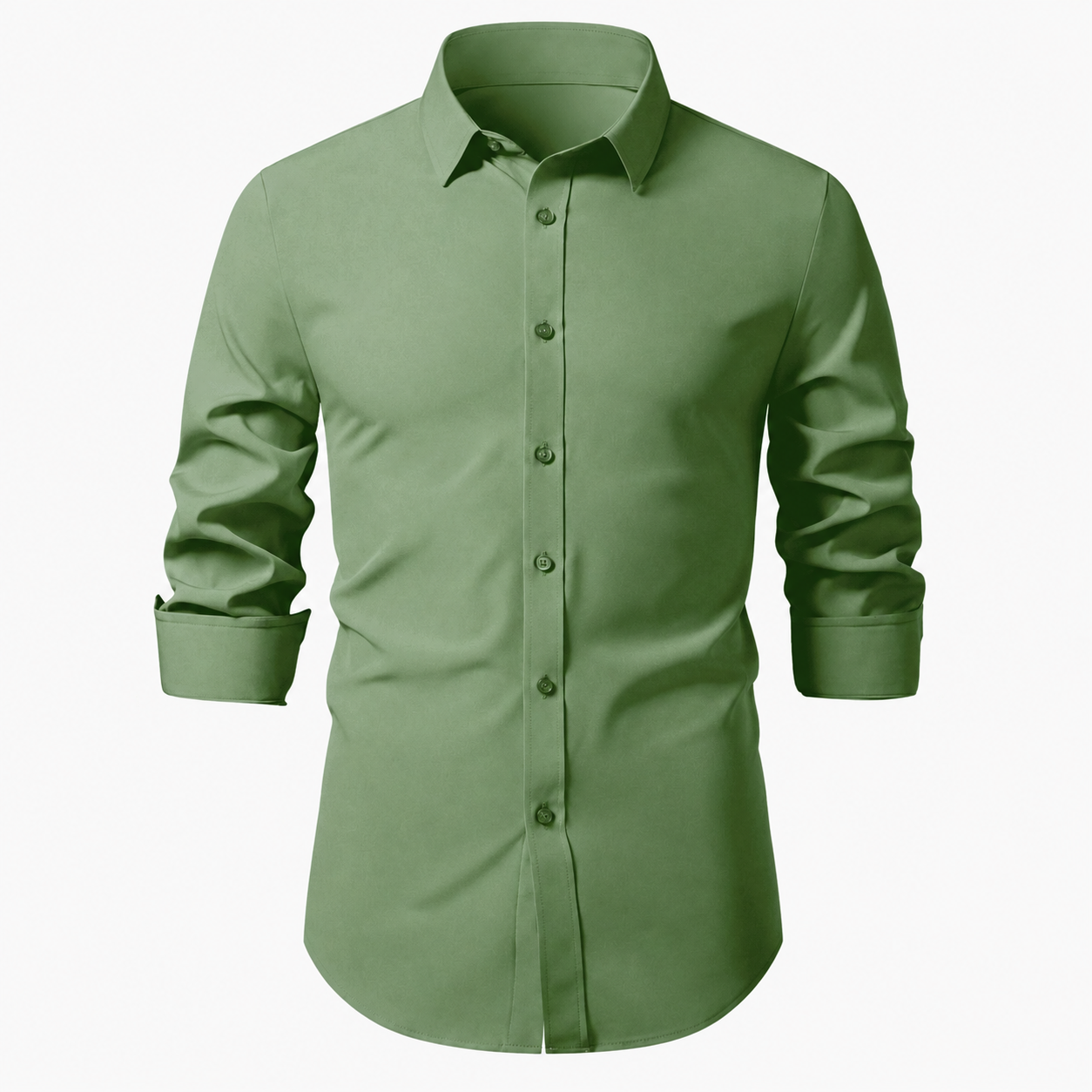 Casual Solid Formal Long Sleeve Dress For Men