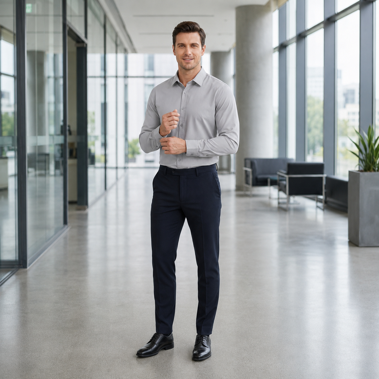 Casual Anti Wrinkle Slim Fit Button Shirt For Men