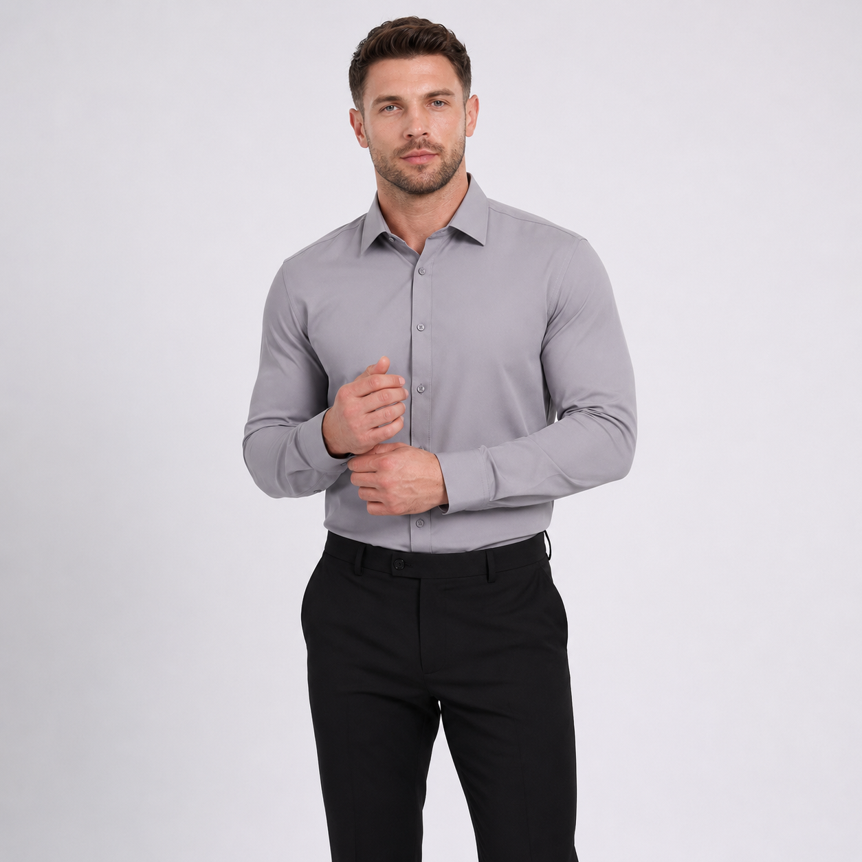 Casual Anti Wrinkle Slim Fit Button Shirt For Men