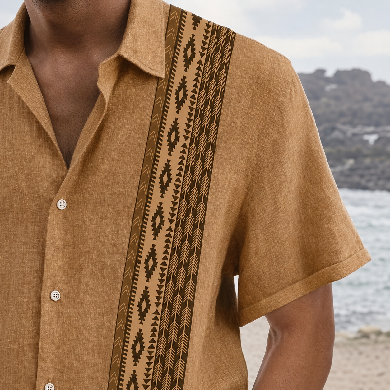 Vintage Printed Casual Holiday Shirt for Men