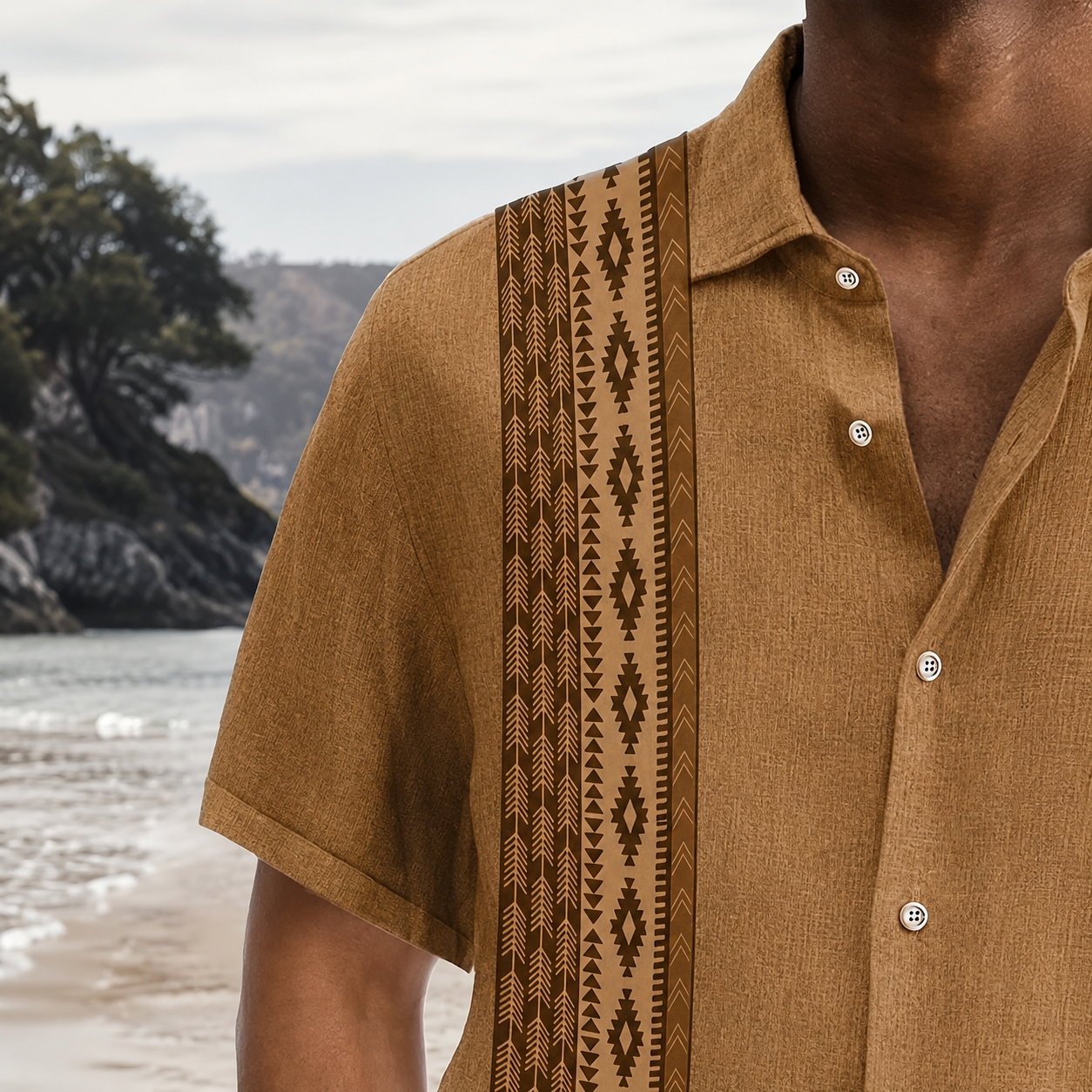 Vintage Printed Casual Holiday Shirt for Men