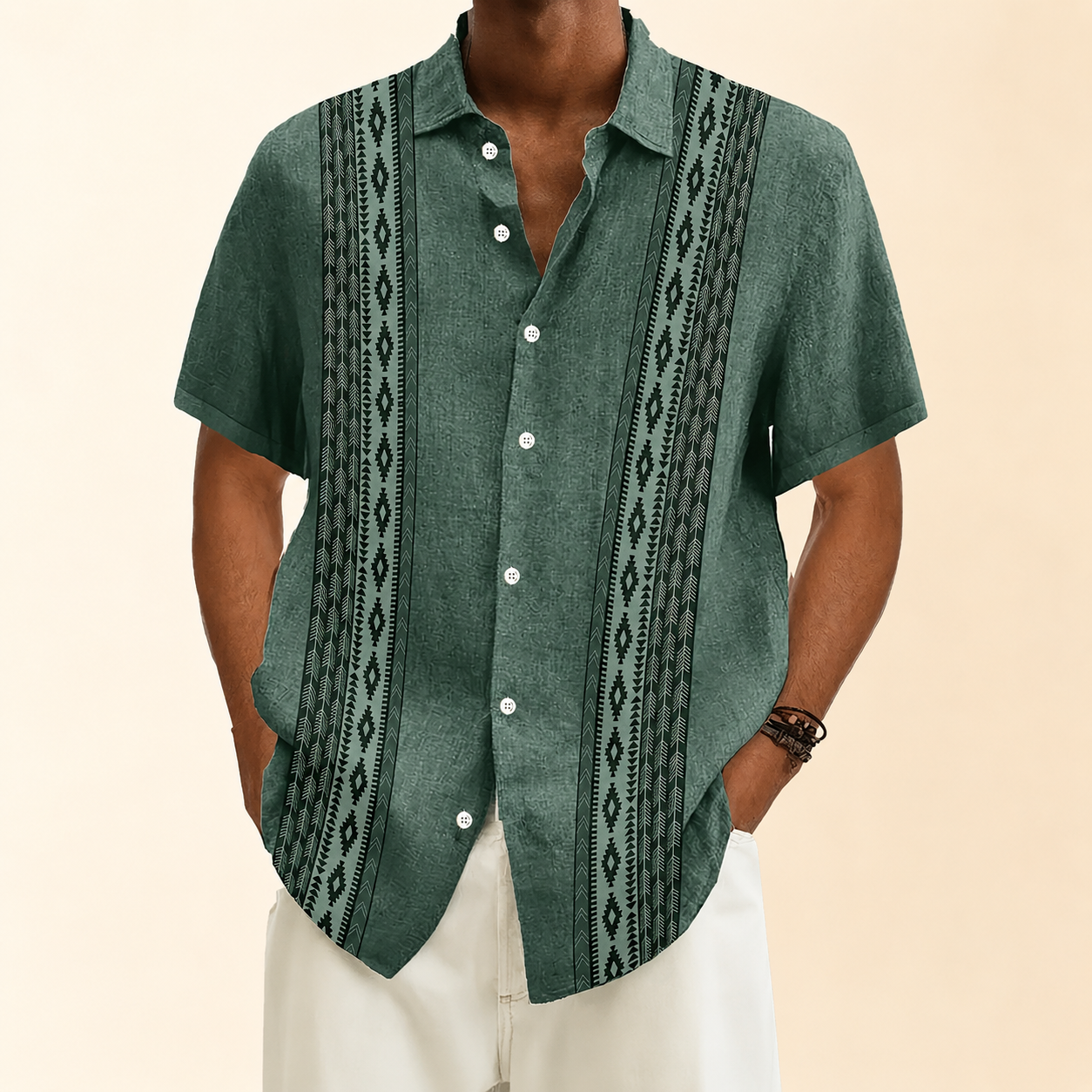 Vintage Printed Casual Holiday Shirt for Men