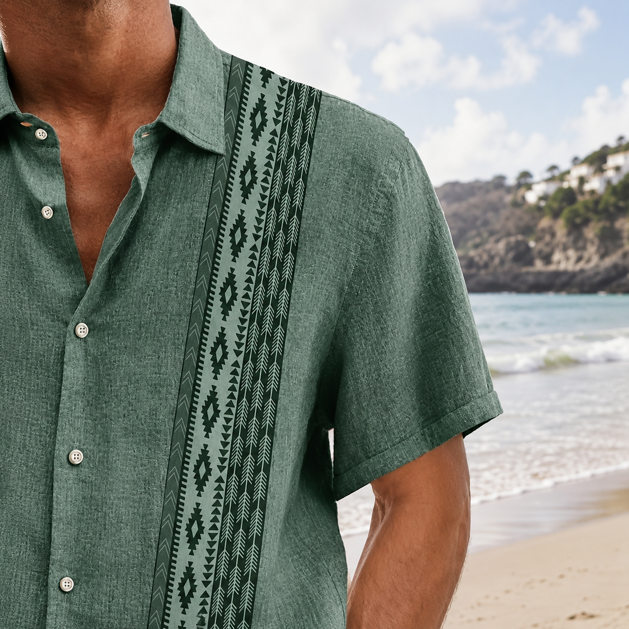 Vintage Printed Casual Holiday Shirt for Men