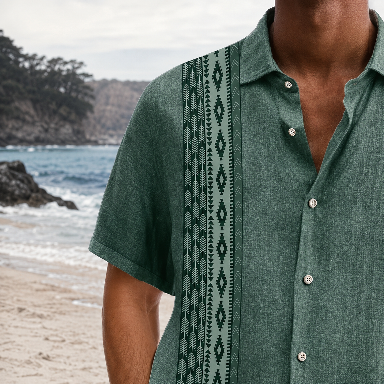 Vintage Printed Casual Holiday Shirt for Men