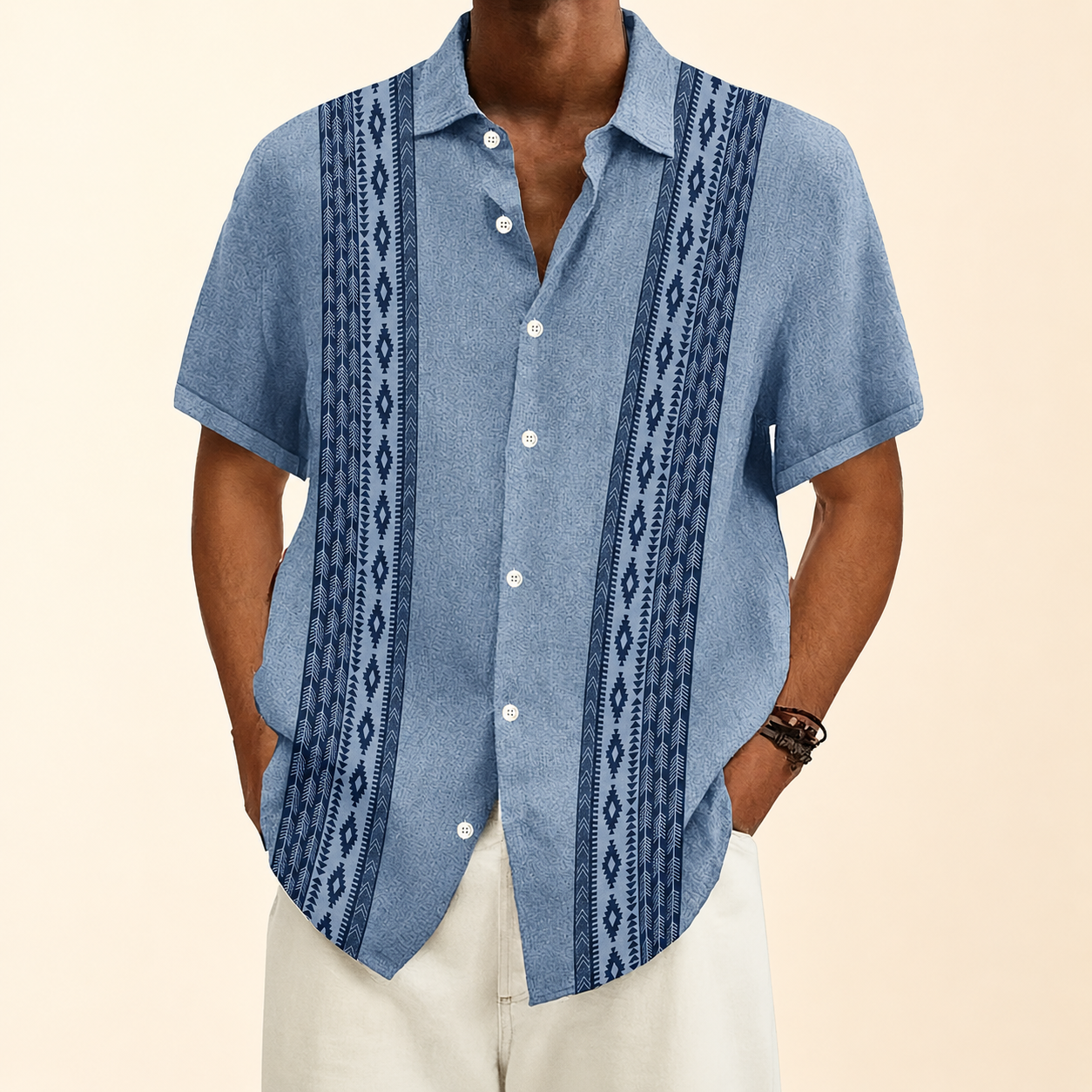 Vintage Printed Casual Holiday Shirt for Men