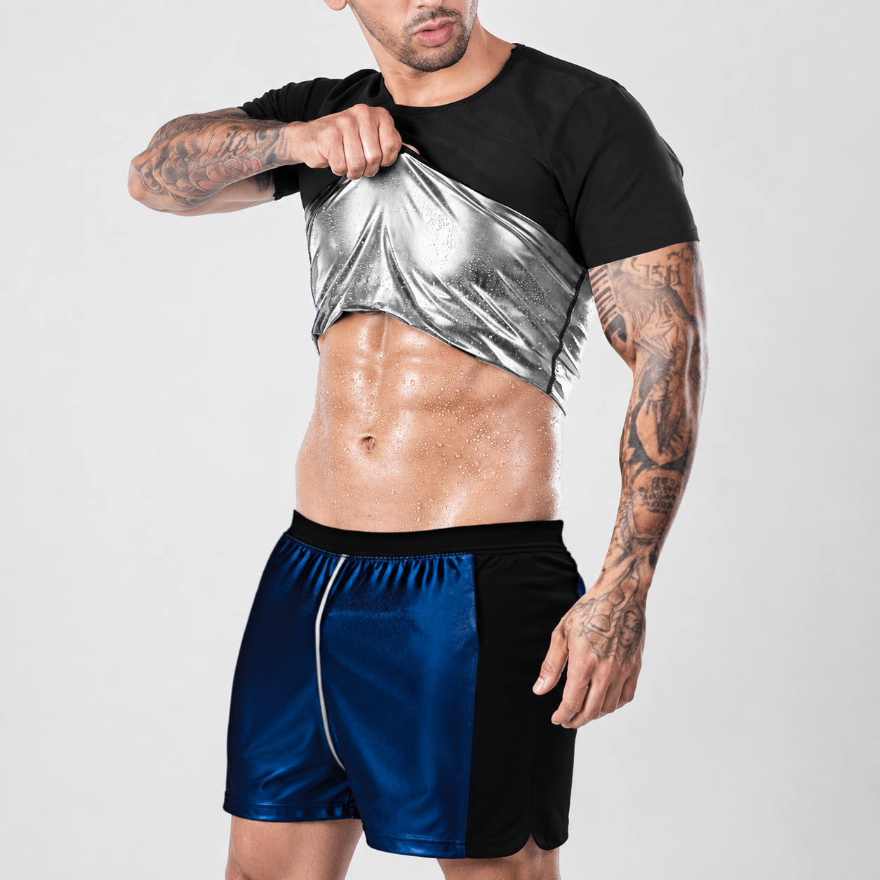 Athletic Crew Sleeve Compression Suit For Men