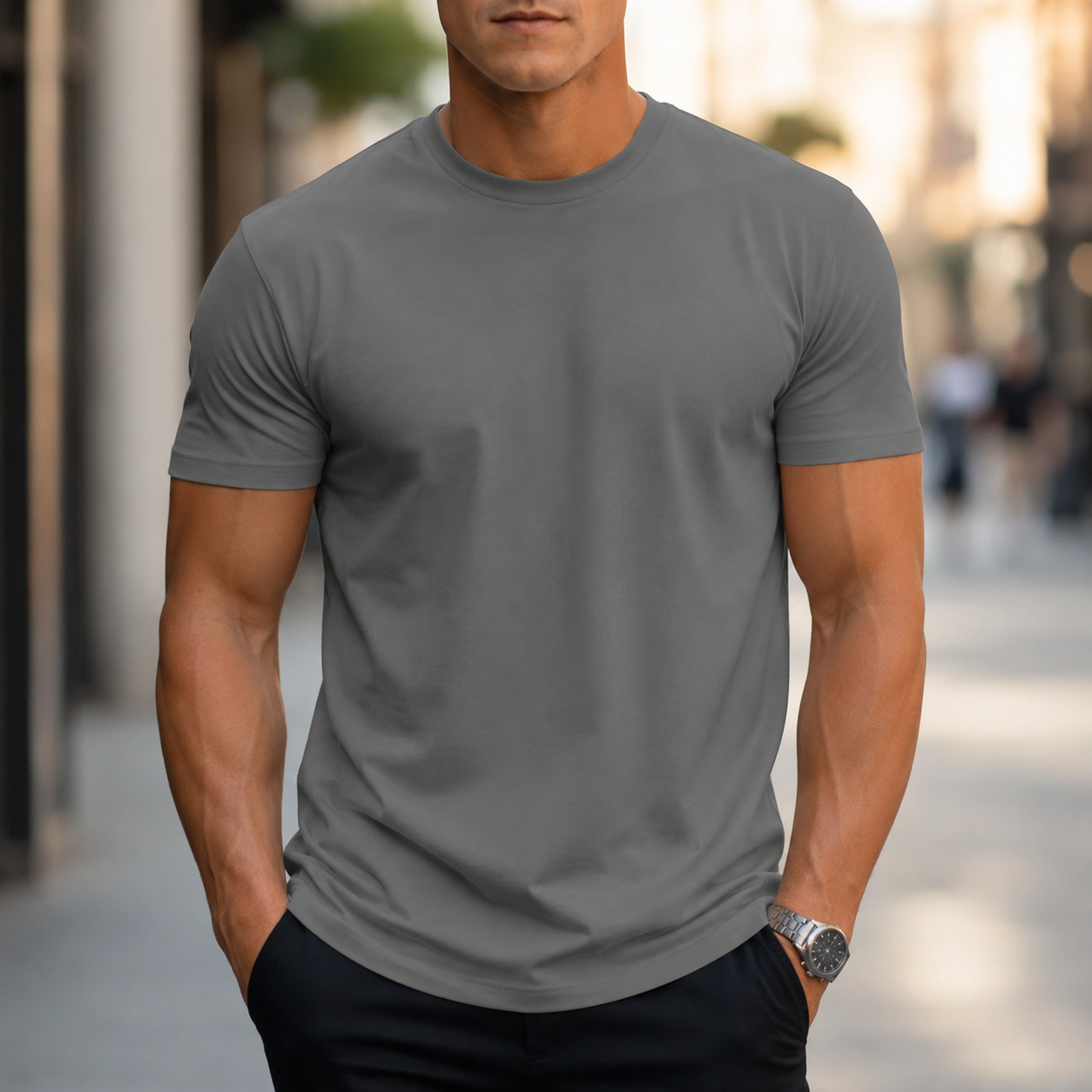 Minimalist Short Sleeve Base Layer T Shirt For Men
