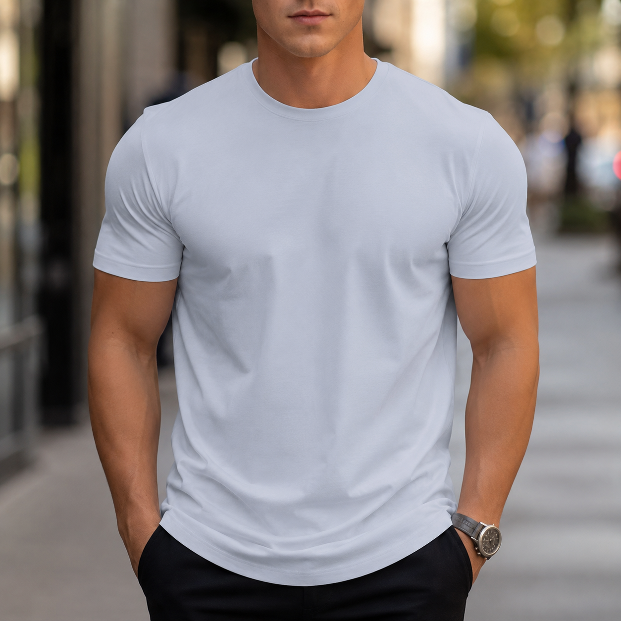 Minimalist Short Sleeve Base Layer T Shirt For Men